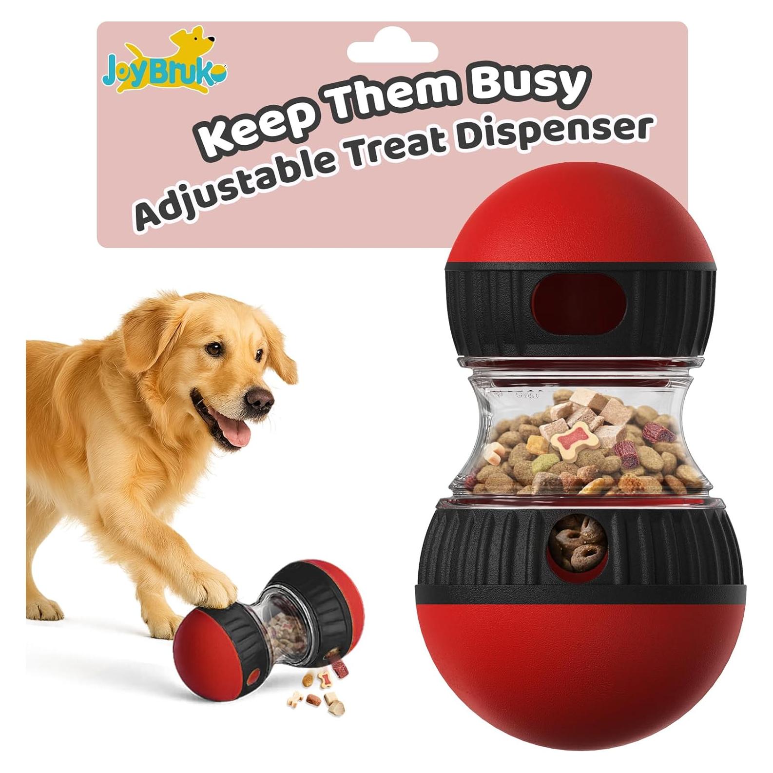 Juguete de rompecabezas para perros JoyBruko rojo, dispensador de golosinas