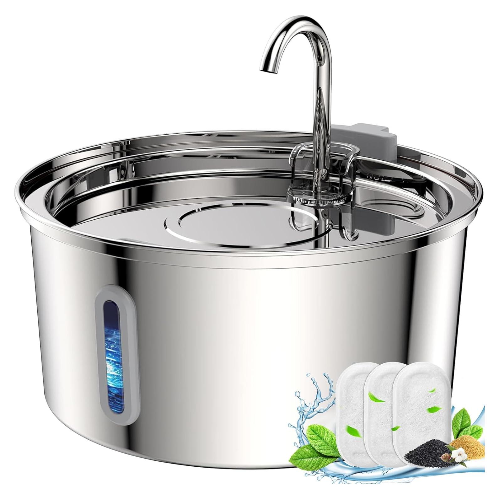 Fuente de Agua Automática para Gatos Tomxcute 3.2L Acero Inoxidable