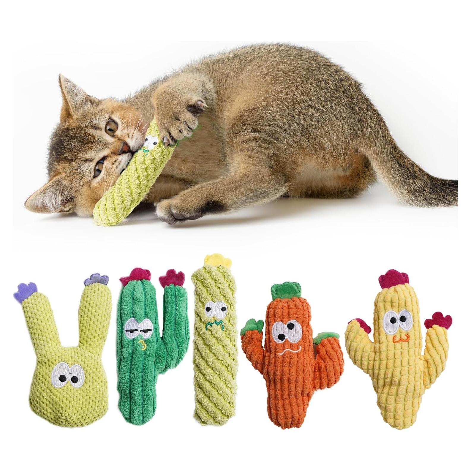 Paquete de 5 Juguetes de Cactus Pawsible con Hierba Gatera