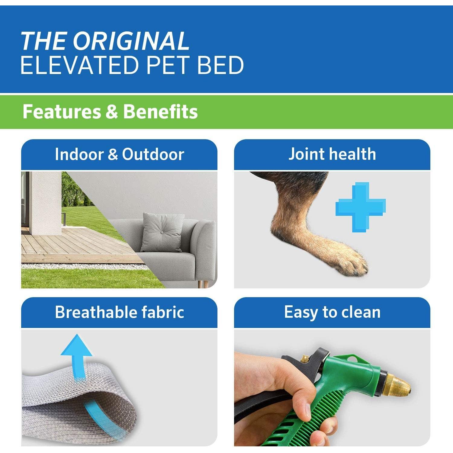 Cama Elevada para Perros Coolaroo Mediana Gris - Transpirable y Resistente a la Humedad