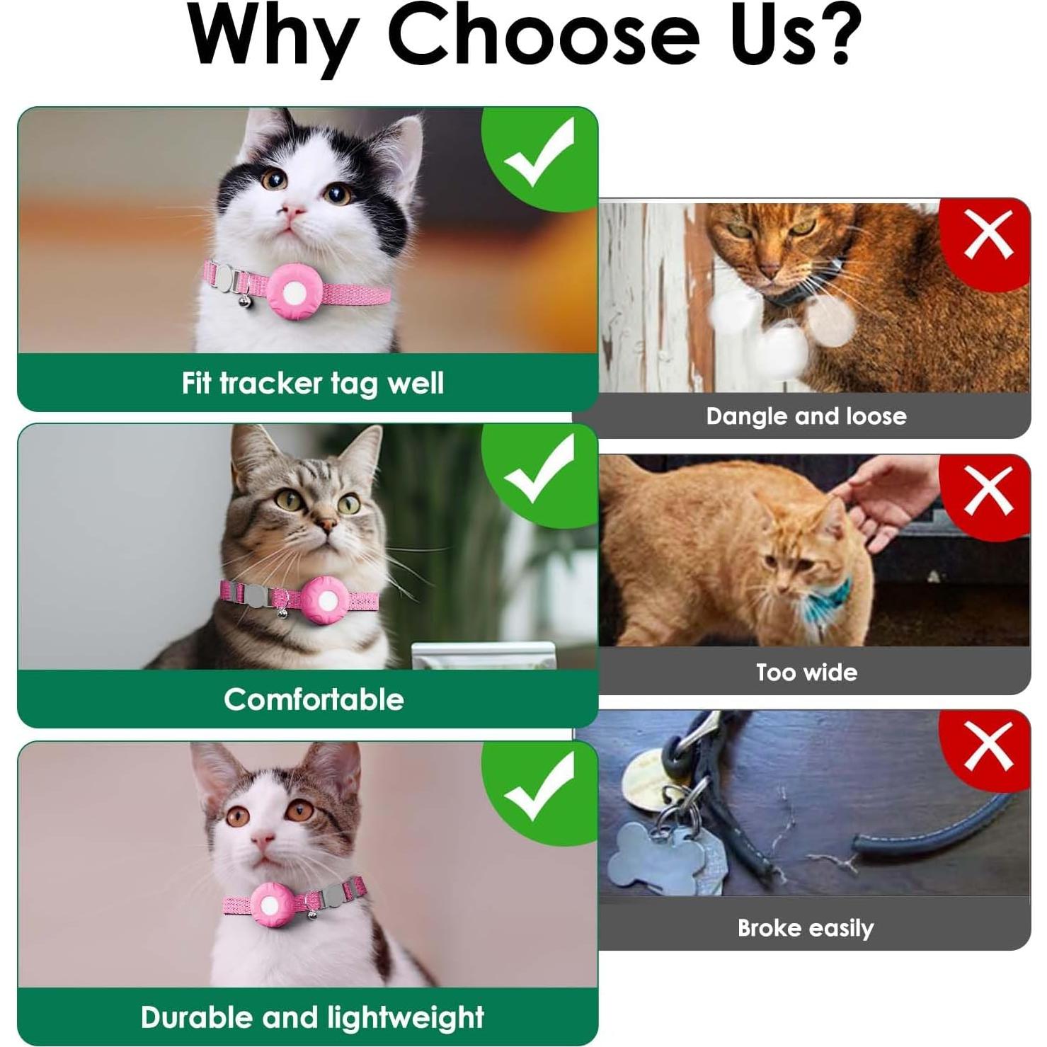 Rastreador GPS para Gatos ZFSJTAG Rosa, Sin Cuota Mensual