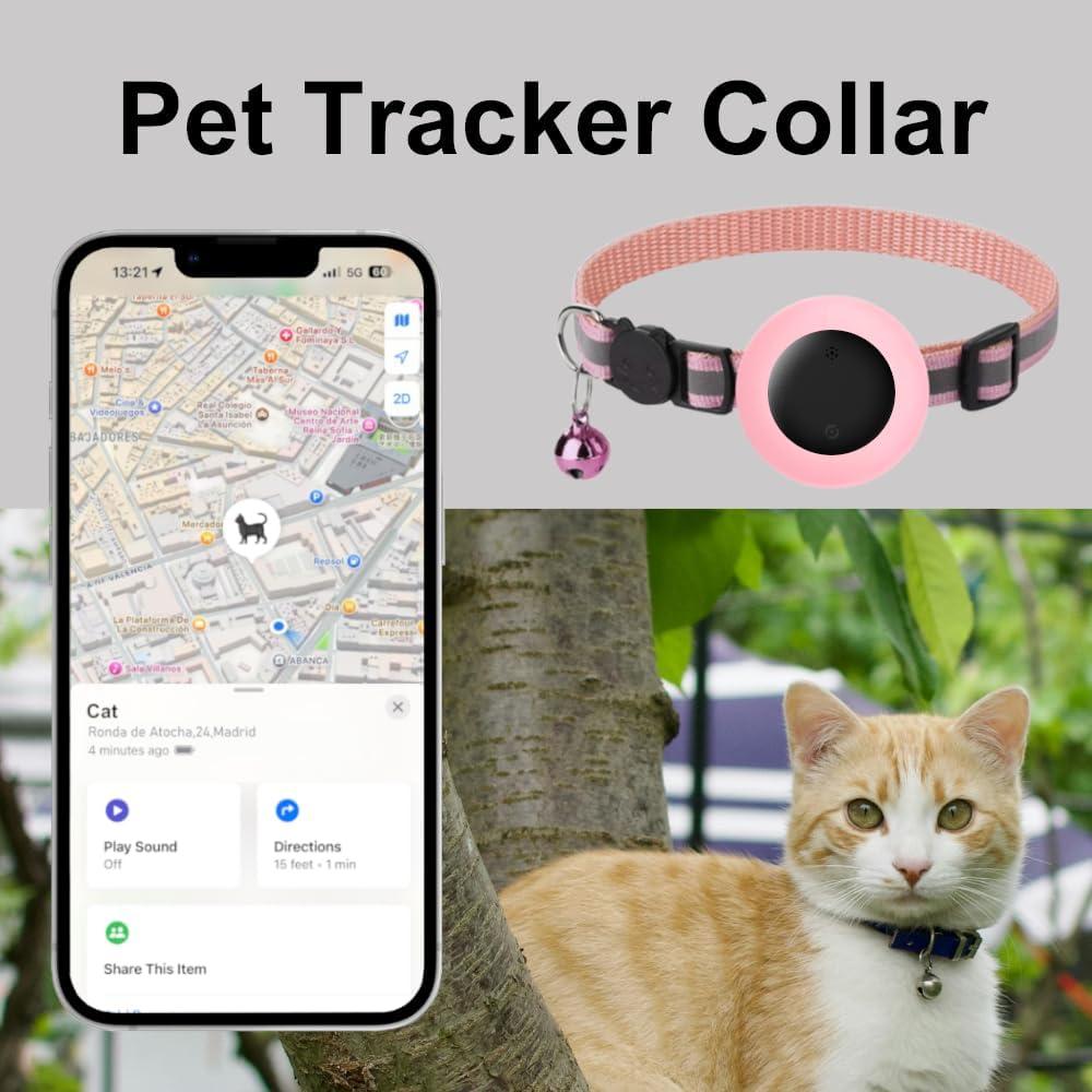 Collar para Gato GPS YGHFC Rosa Impermeable Sin Suscripción