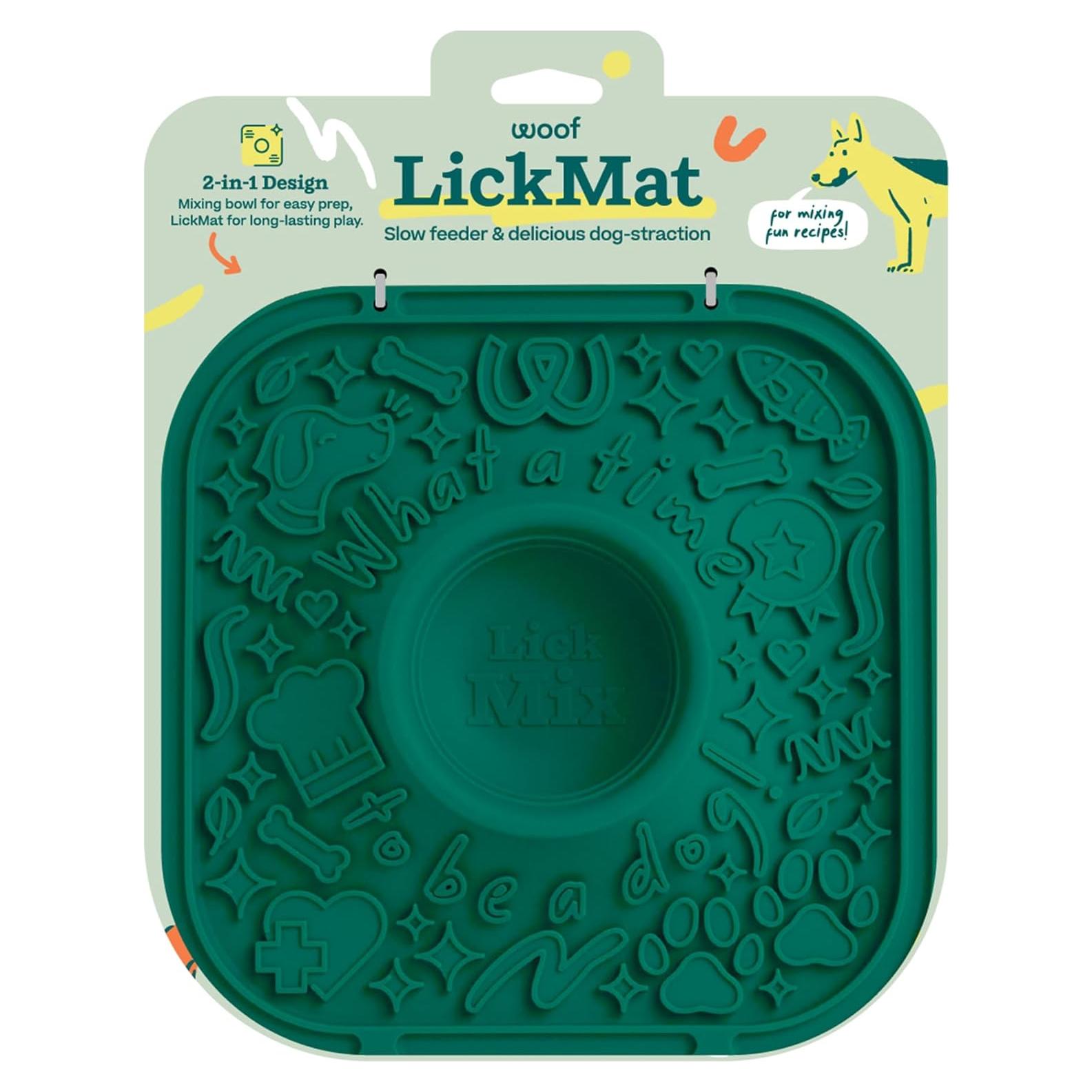 Alfombrilla LickMat WOOF Verde Antideslizante para Perros