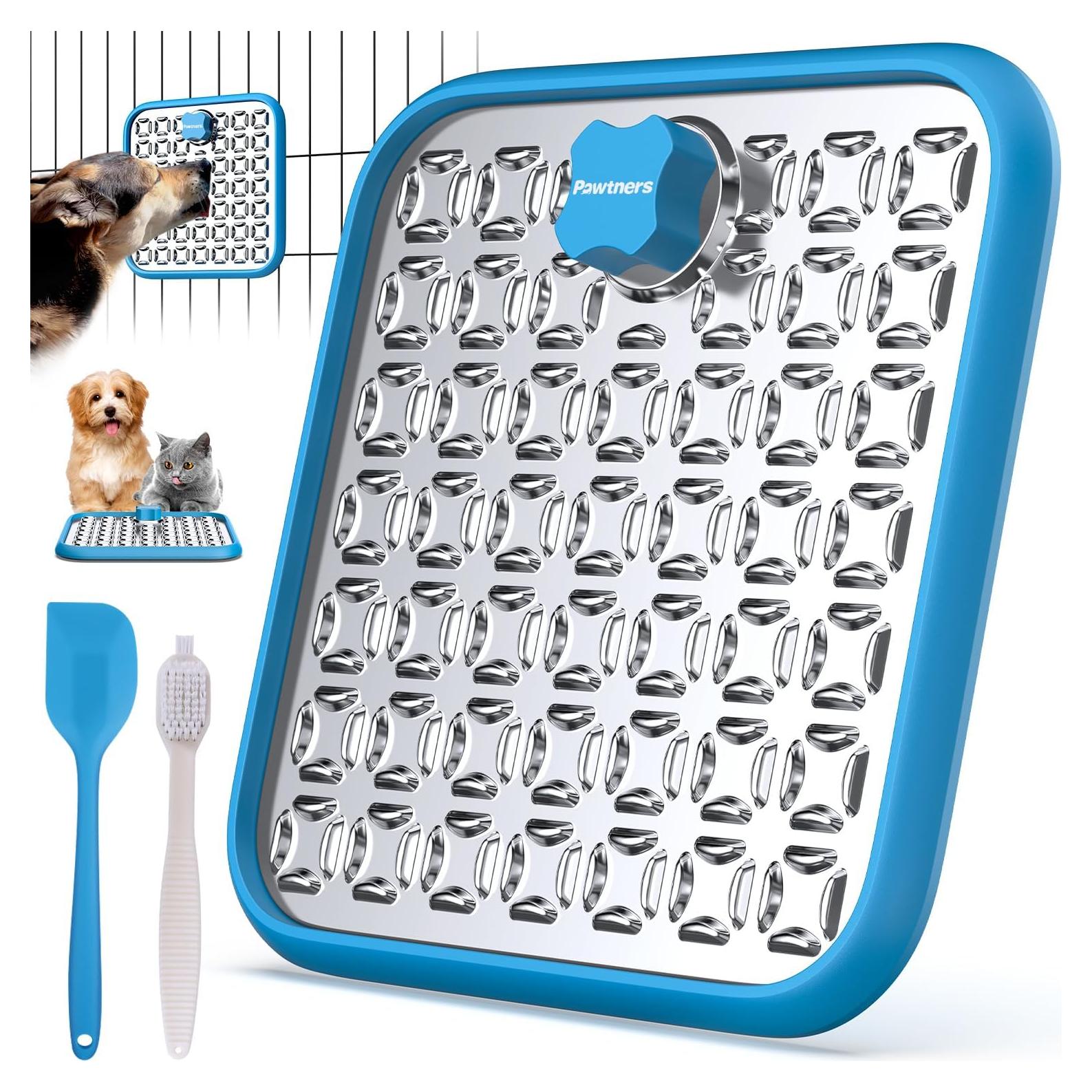 Alfombrilla de Lamer Pawtners Grande Acero Inoxidable 22.86cm Azul