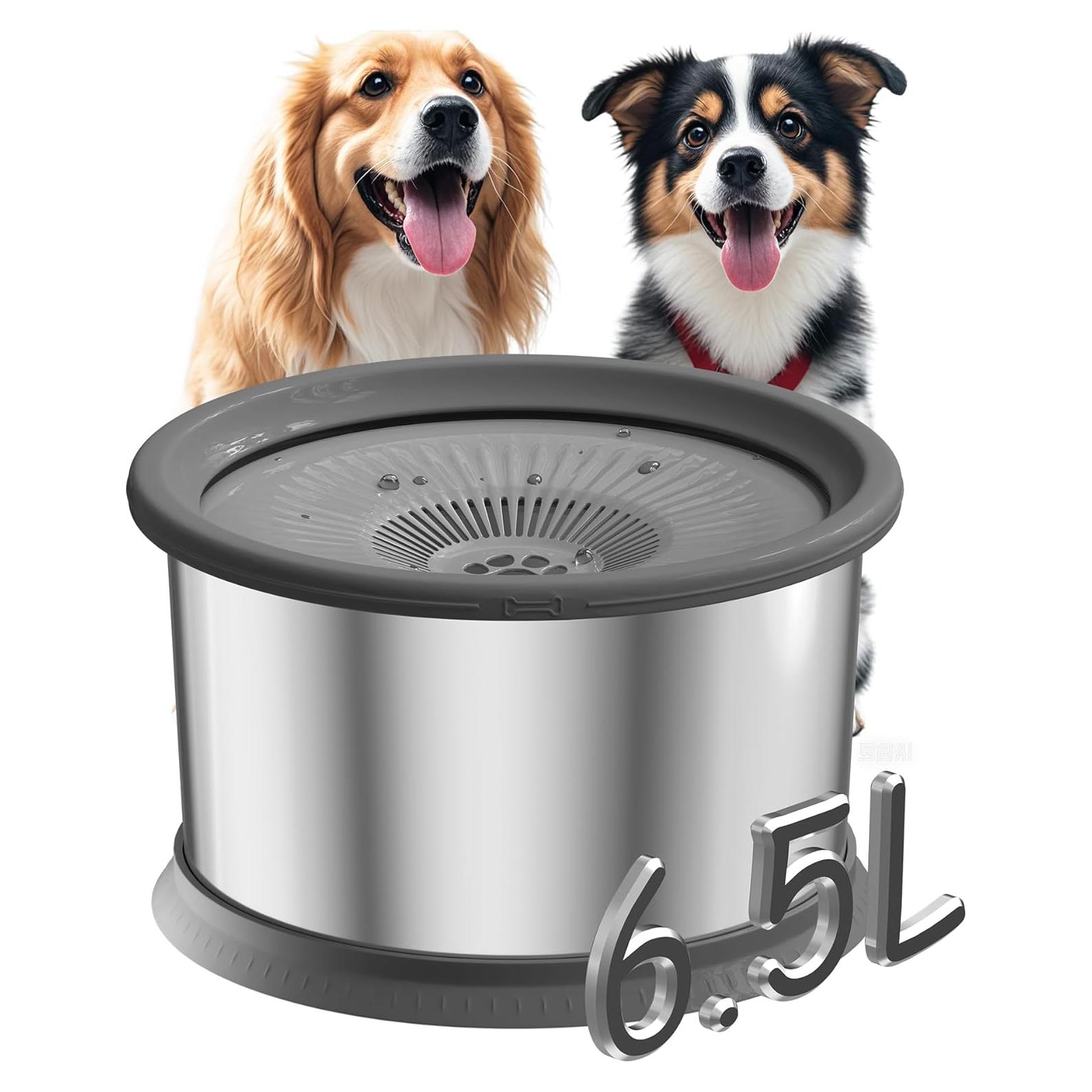 Cuenco de Agua para Perros Xetino 6.5L Acero Inoxidable Antideslizante