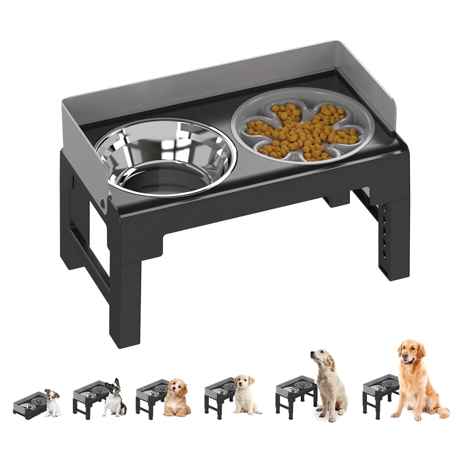 Soporte Elevado para Perros PAKEWAY con 2 Tazones Ajustable