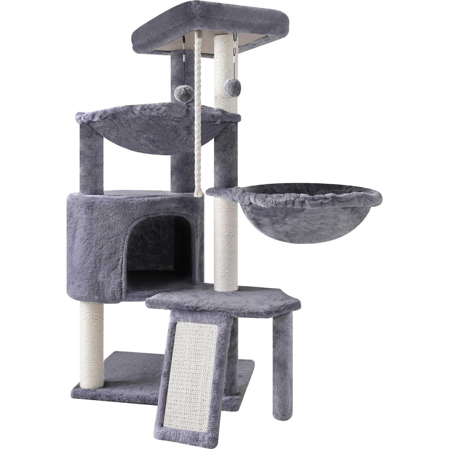 Árbol para Gatos Smouatou 3 Capas con Hamacas y Condominio Gris
