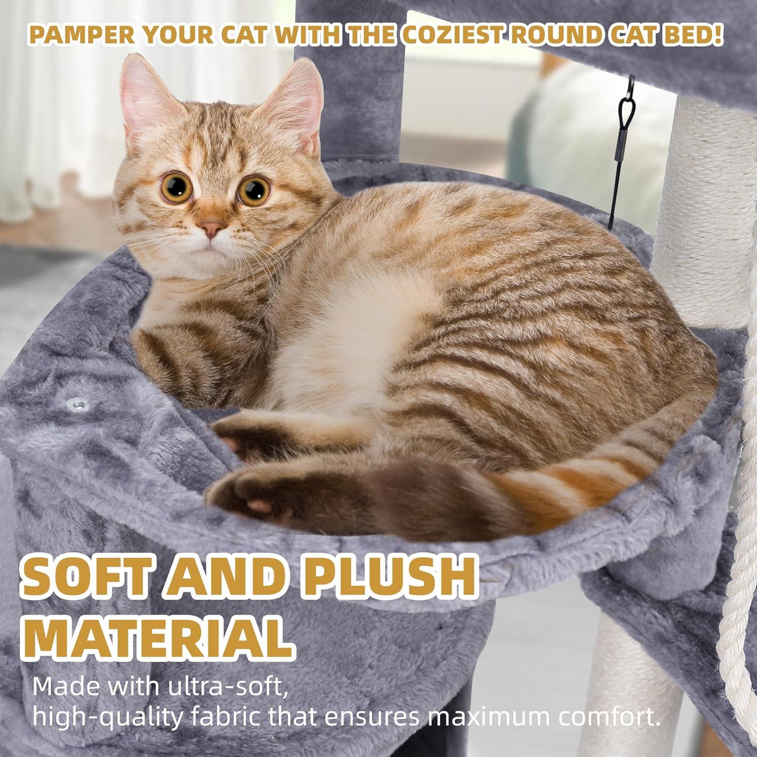 Árbol para Gatos Smouatou 3 Capas con Hamacas y Condominio Gris