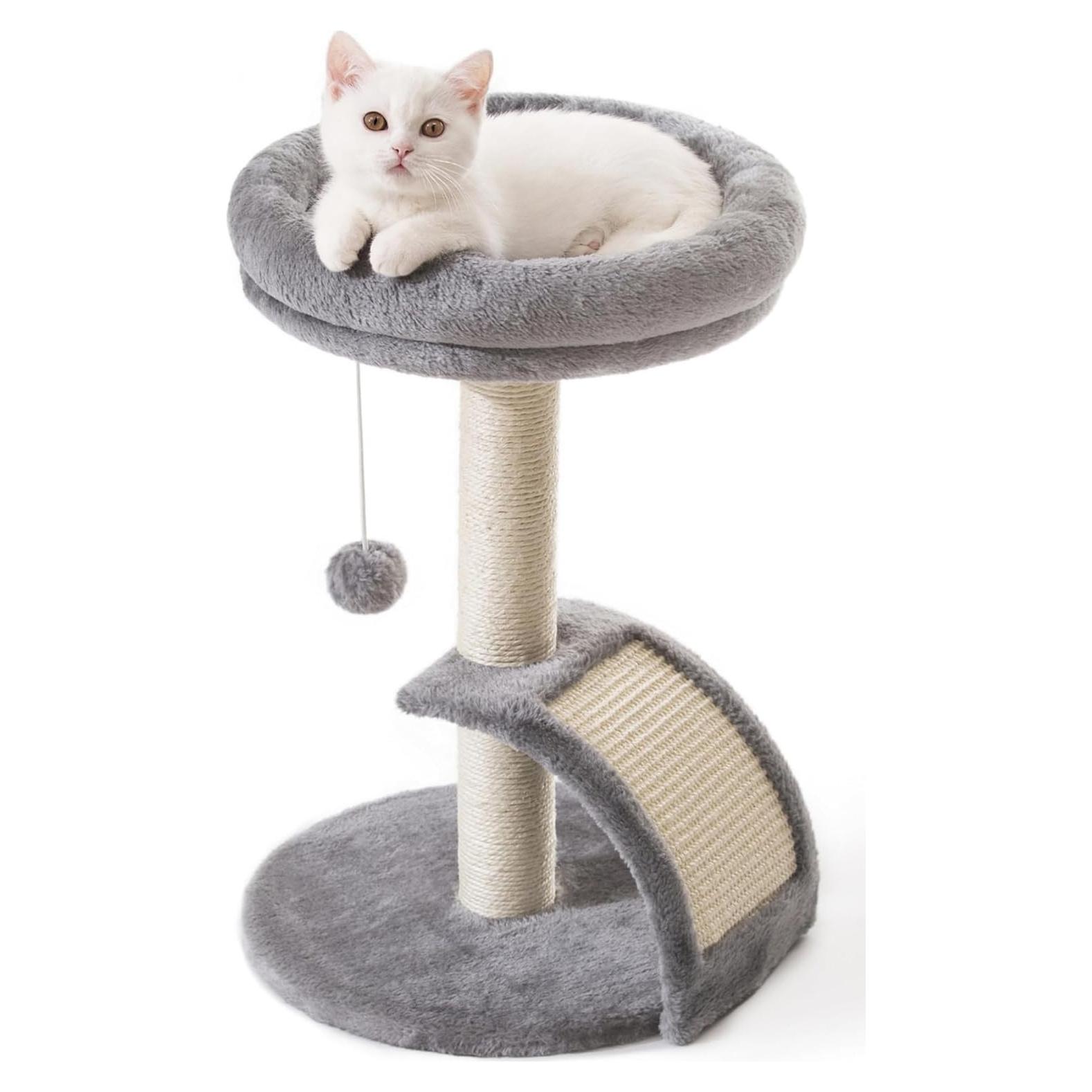 Torre Rascadora para Gatos Goozii Gris 52 cm con Juguetes