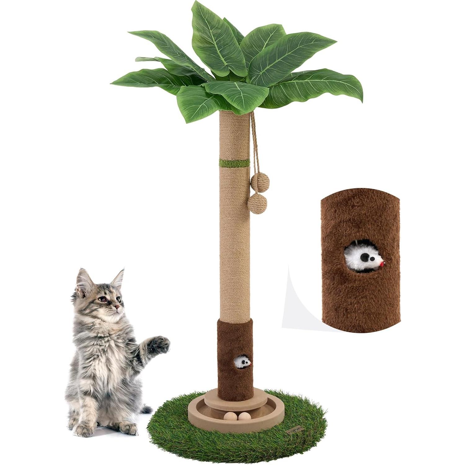 Poste Rascador para Gatos Woochpet 89 cm con Juguetes Interactivos