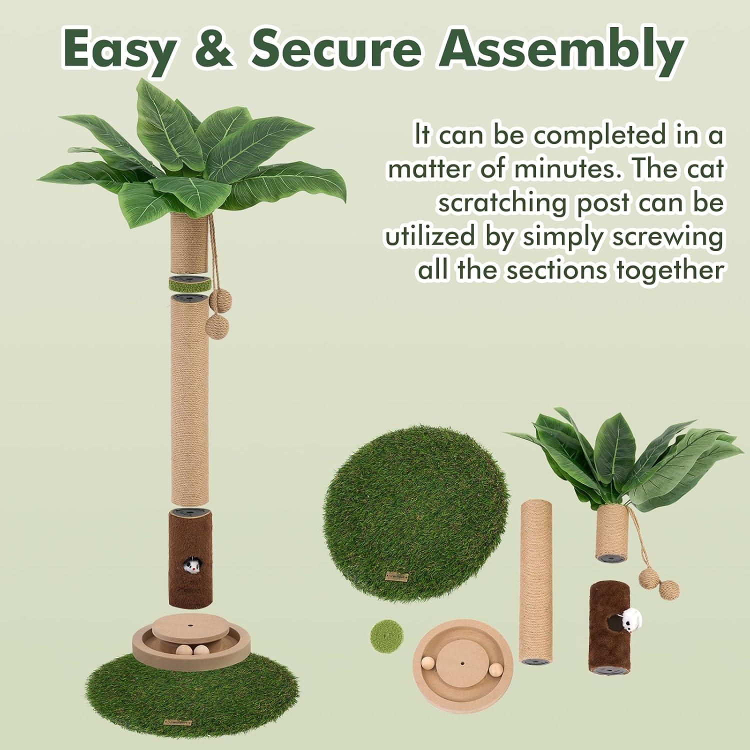 Poste Rascador para Gatos Woochpet 89 cm con Juguetes Interactivos