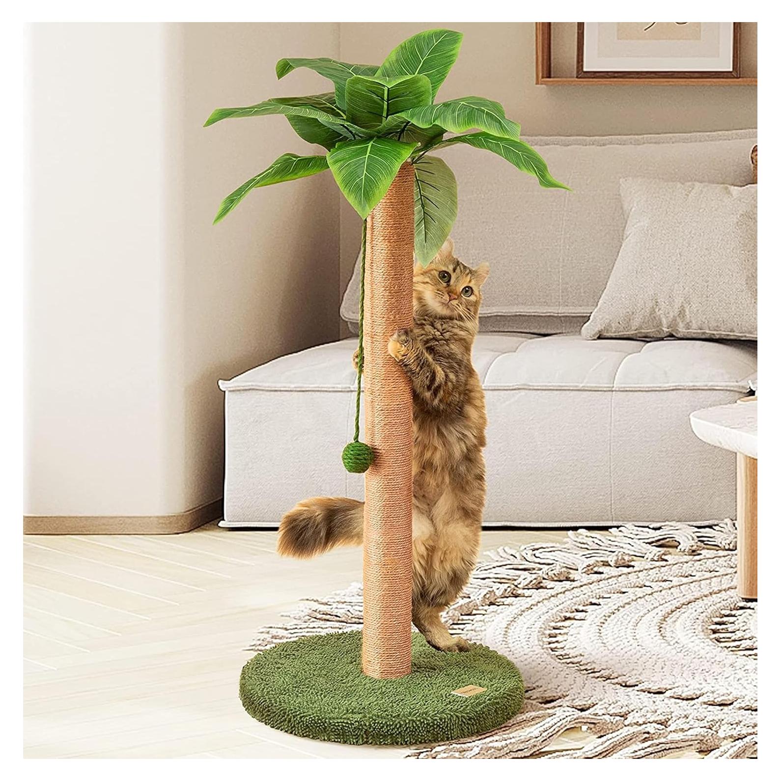 Rascador para Gatos Meowoou 83.8 cm Verde con Cuerda de Sisal