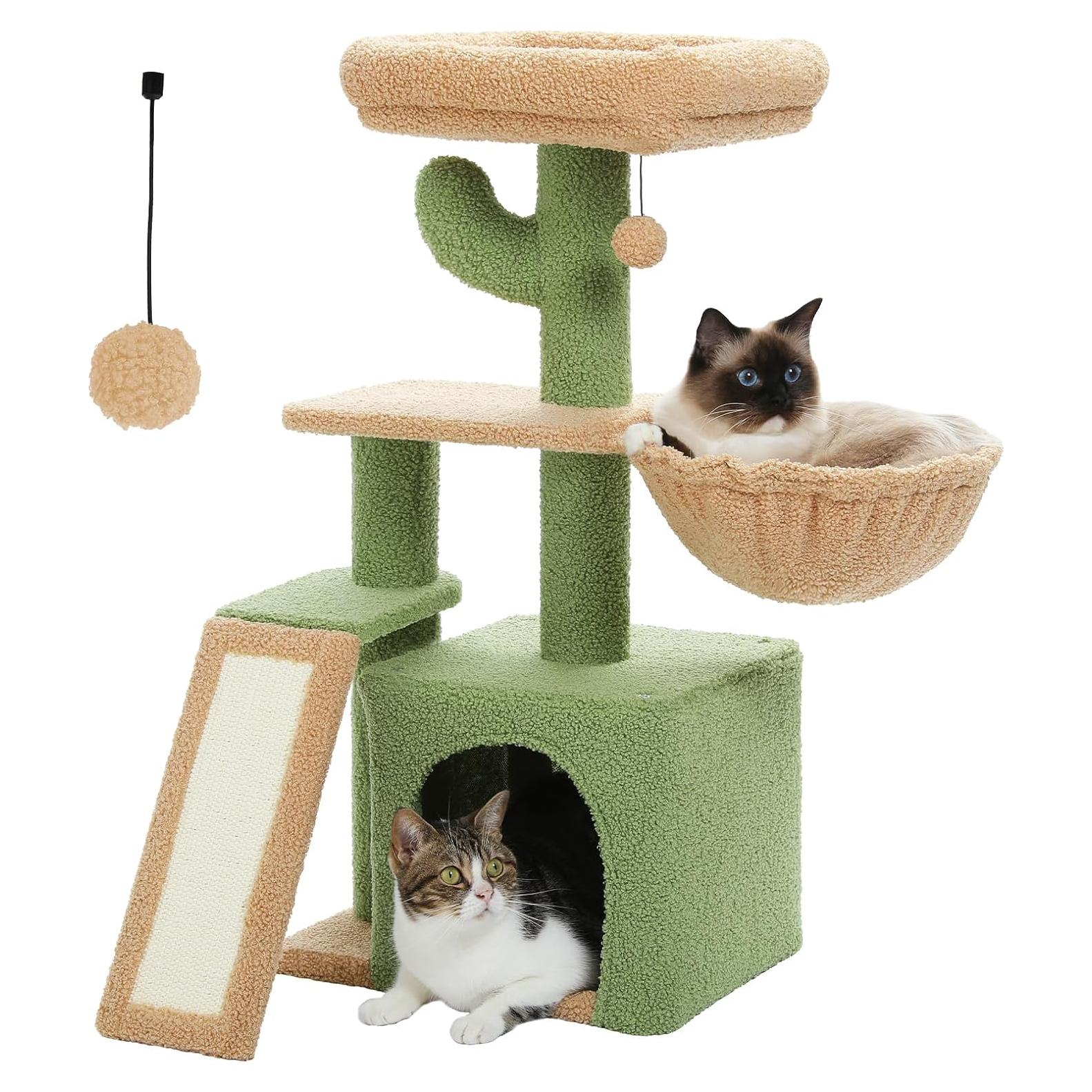 Árbol de Gato PETEPELA Cactus 81 cm con Rascador y Hamaca