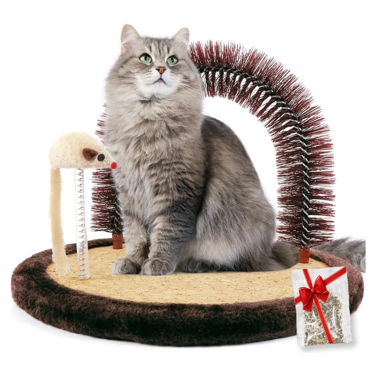 Auto Acicalador para Gatos Happi N Pets Grande con Rascador