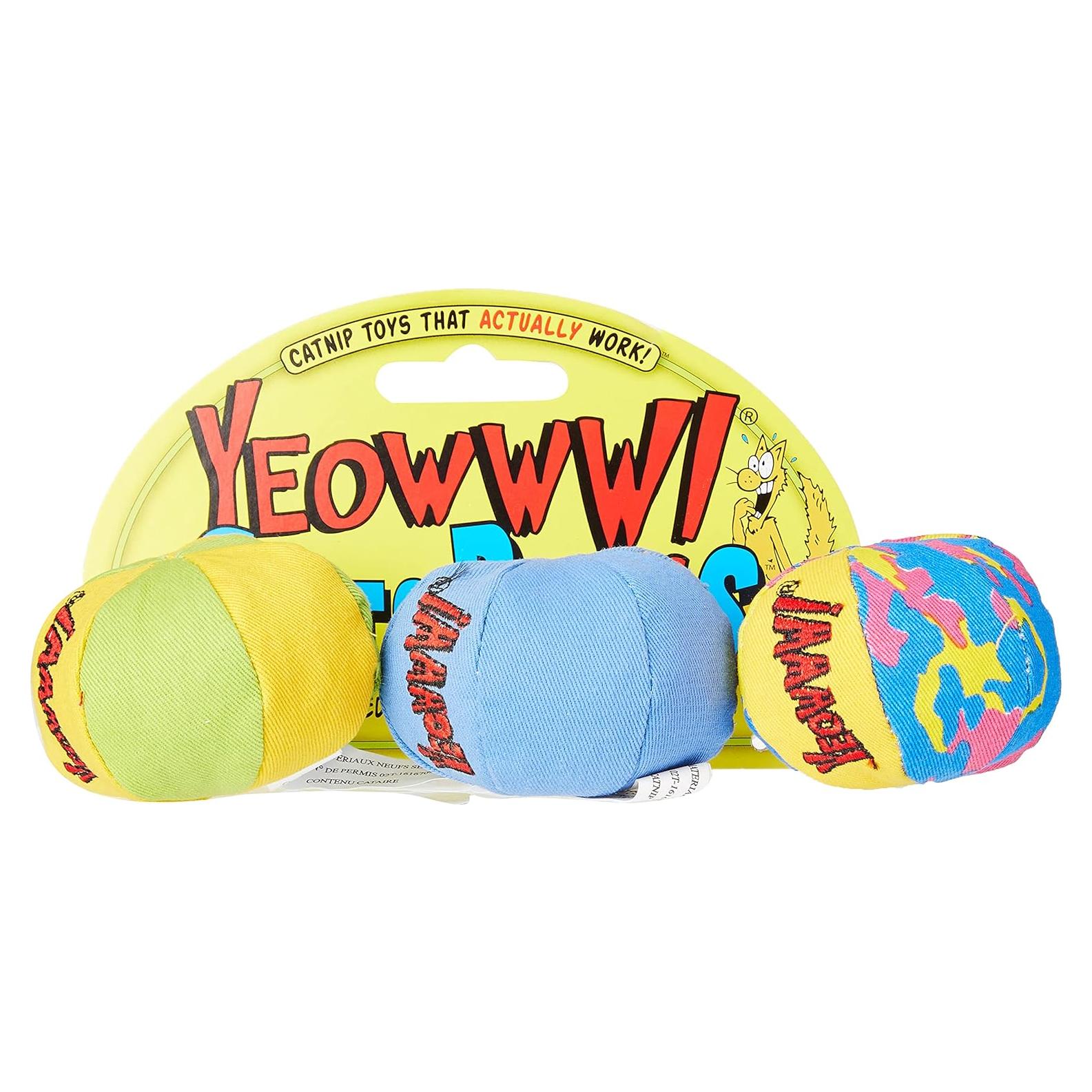 Pelotas de Catnip Orgánico Yeowww! - 3 Unidades 5.08 cm