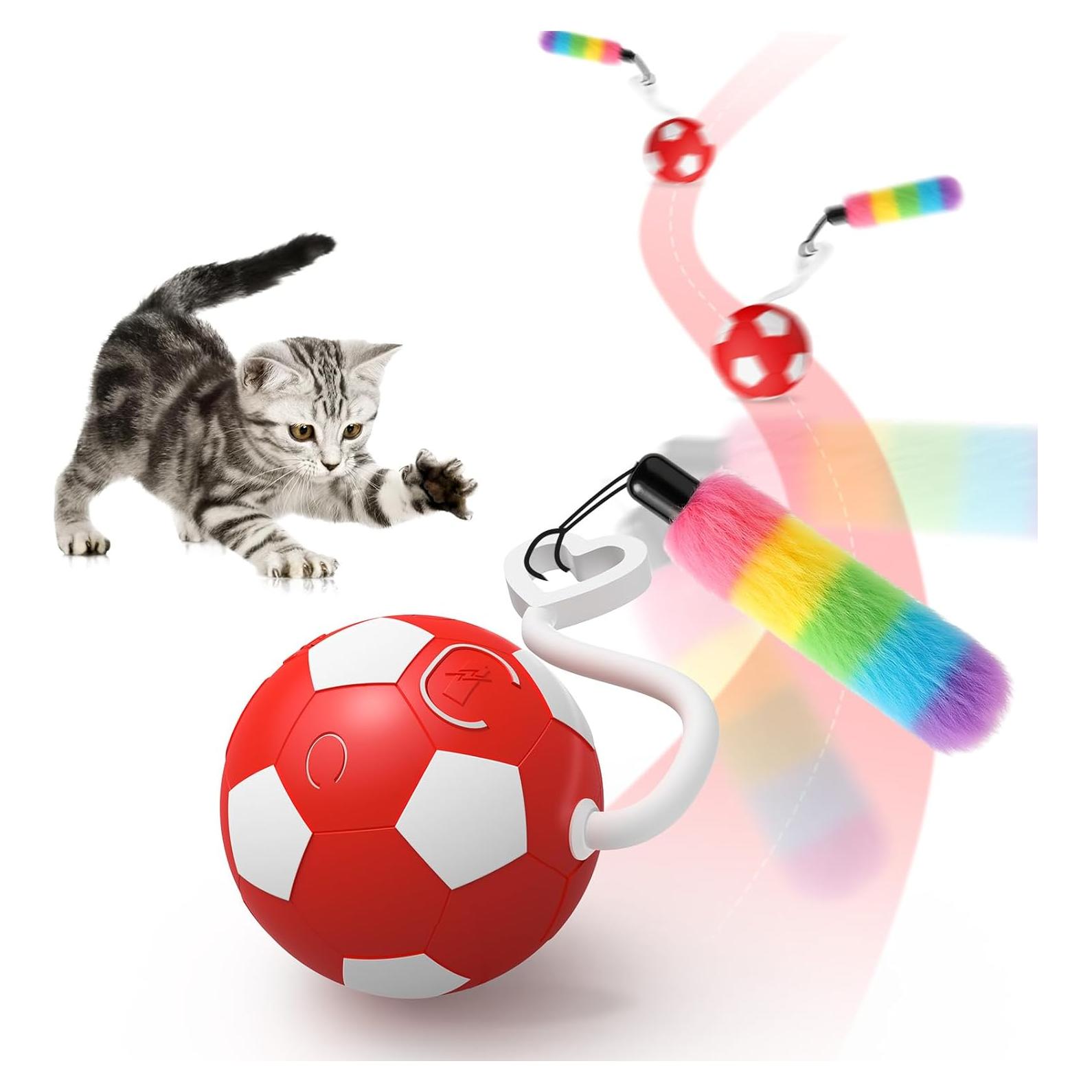 Juguete Interactivo para Gatos VIWIK Rojo, Bola Automática 6.9cm