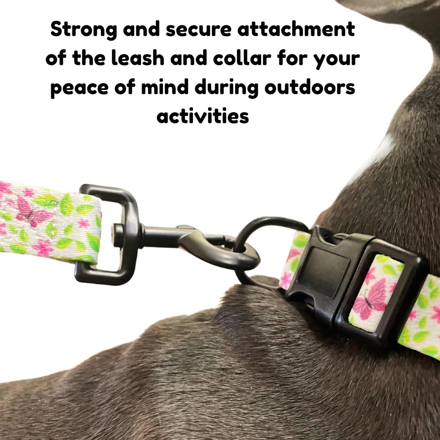 Conjunto Collar y Correa para Perros BOLDPET Floral Ajustable