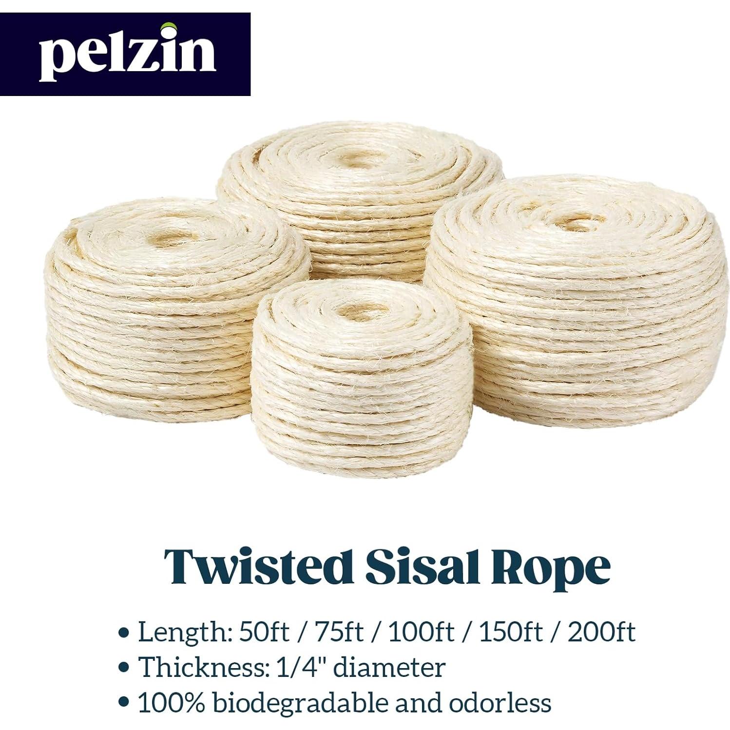 Cuerda de sisal natural PELZIN 0.64 cm x 15.24 m para gatos