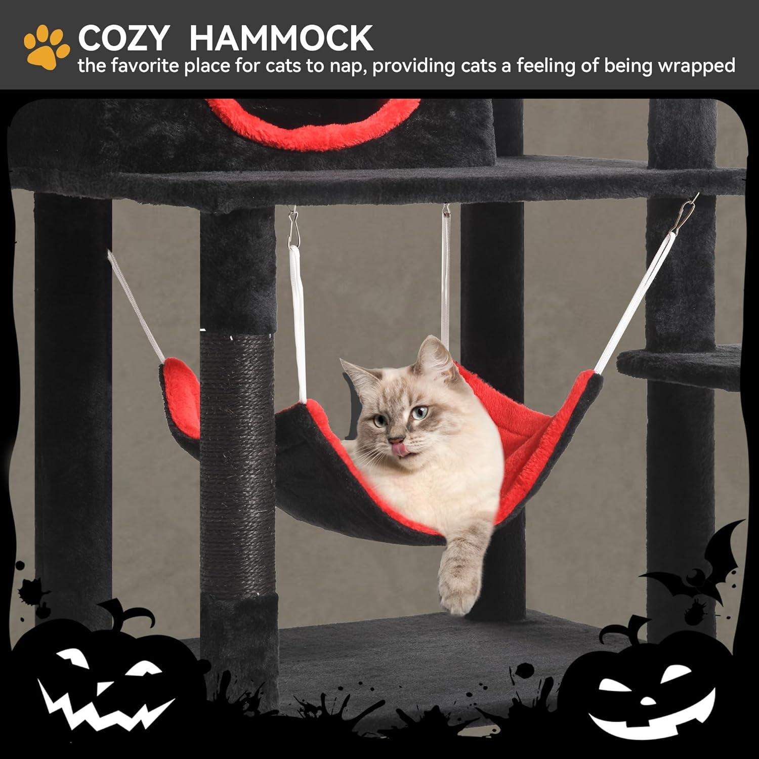 Árbol Gótico para Gatos YITAHOME 160 cm con Cama y Juguetes