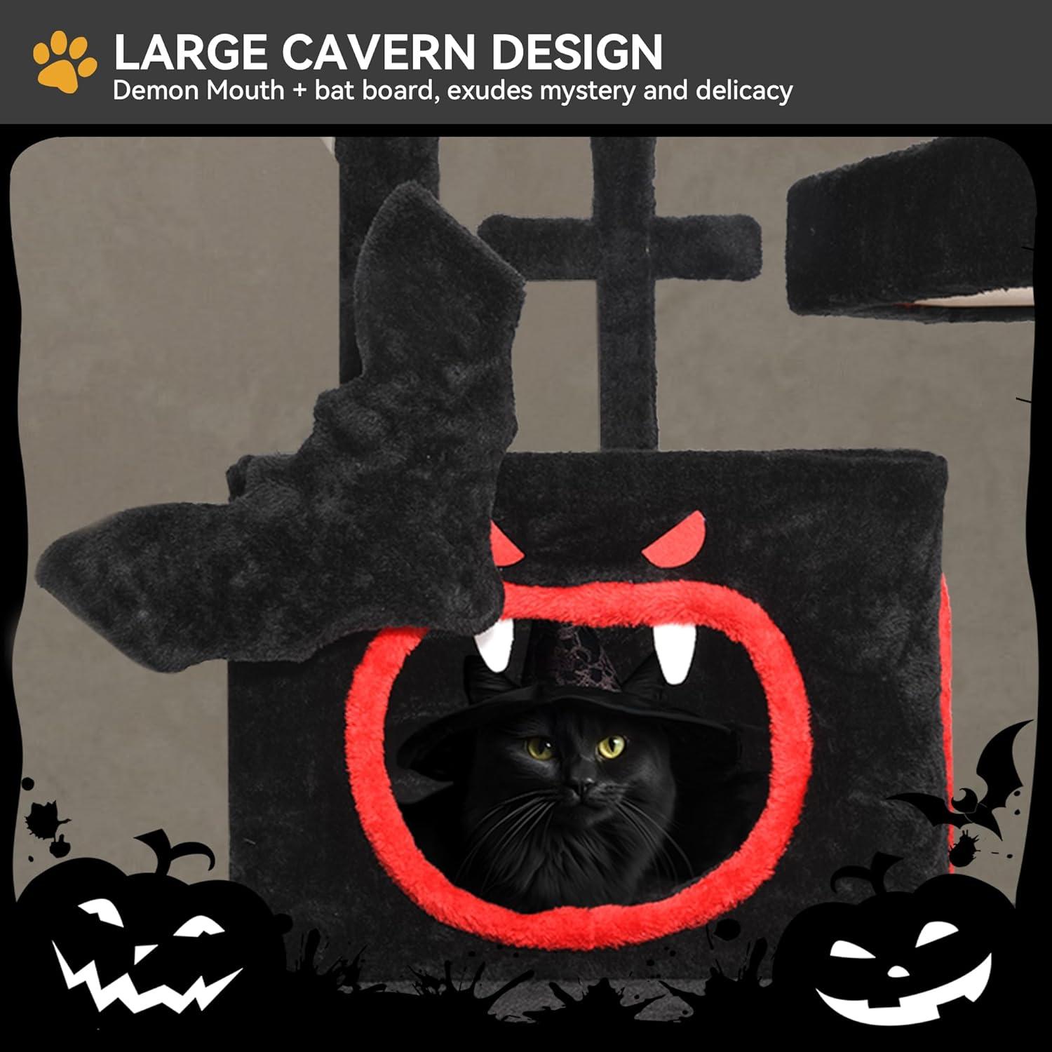 Árbol Gótico para Gatos YITAHOME 160 cm con Cama y Juguetes