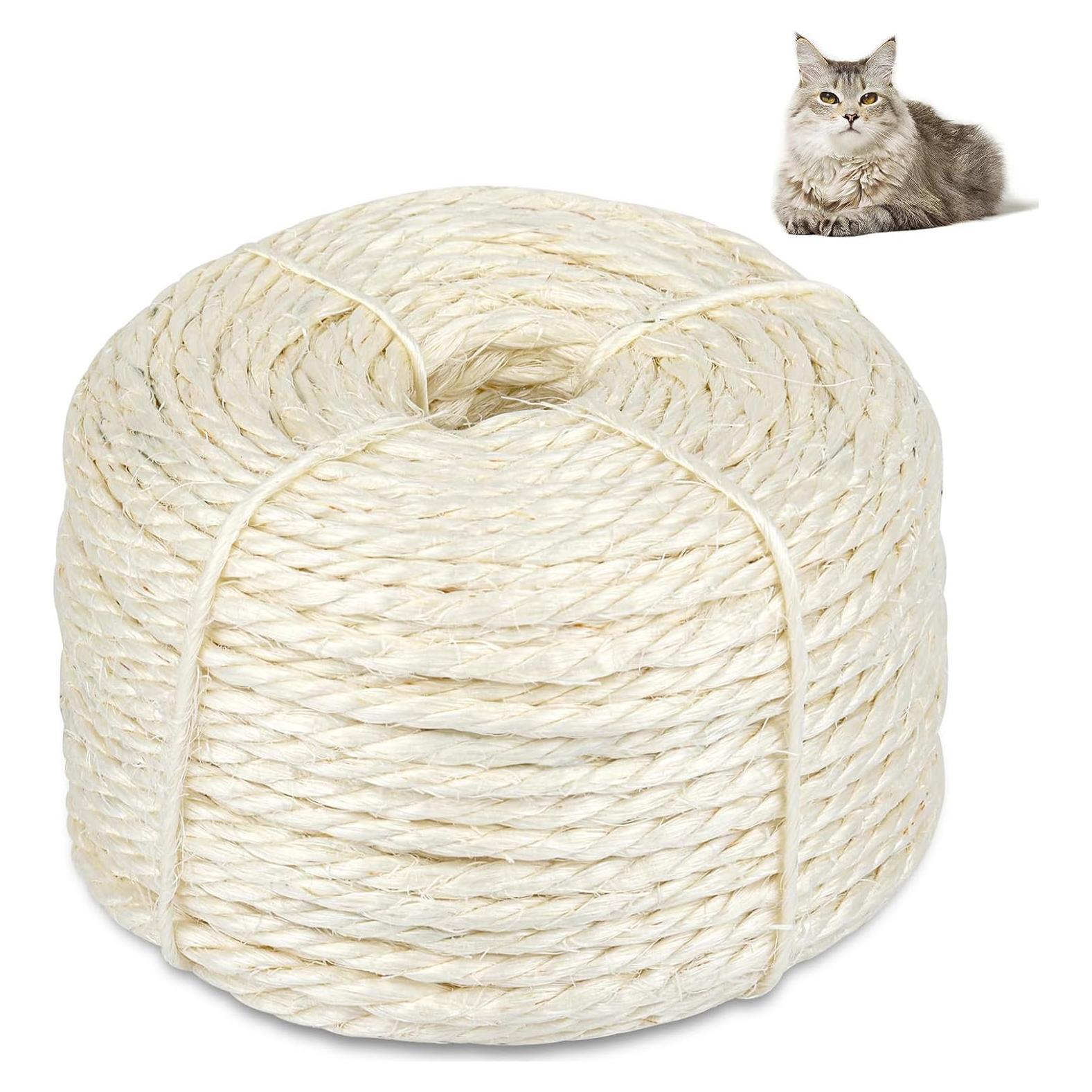 Cuerda de Sisal Natural para Gatos 50m 4mm Opvixi - Reparación Poste Rascado