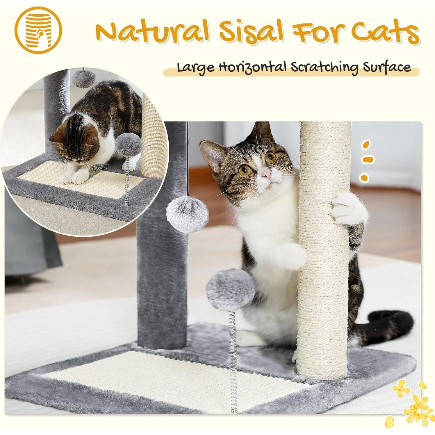 Poste Rascador para Gatos PAWZ Road con Percha y Juguetes