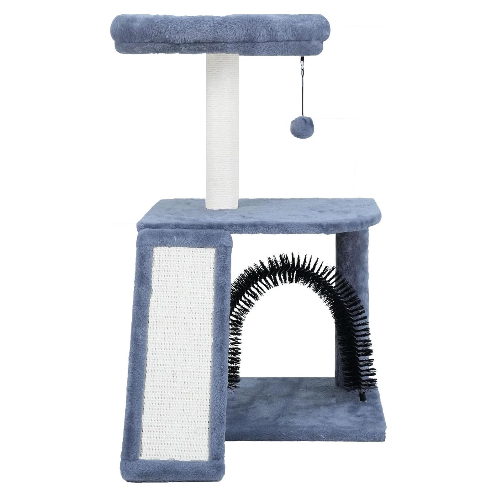 Árbol Multifuncional para Gatos WANG XIN 96 cm Gris con Rascador