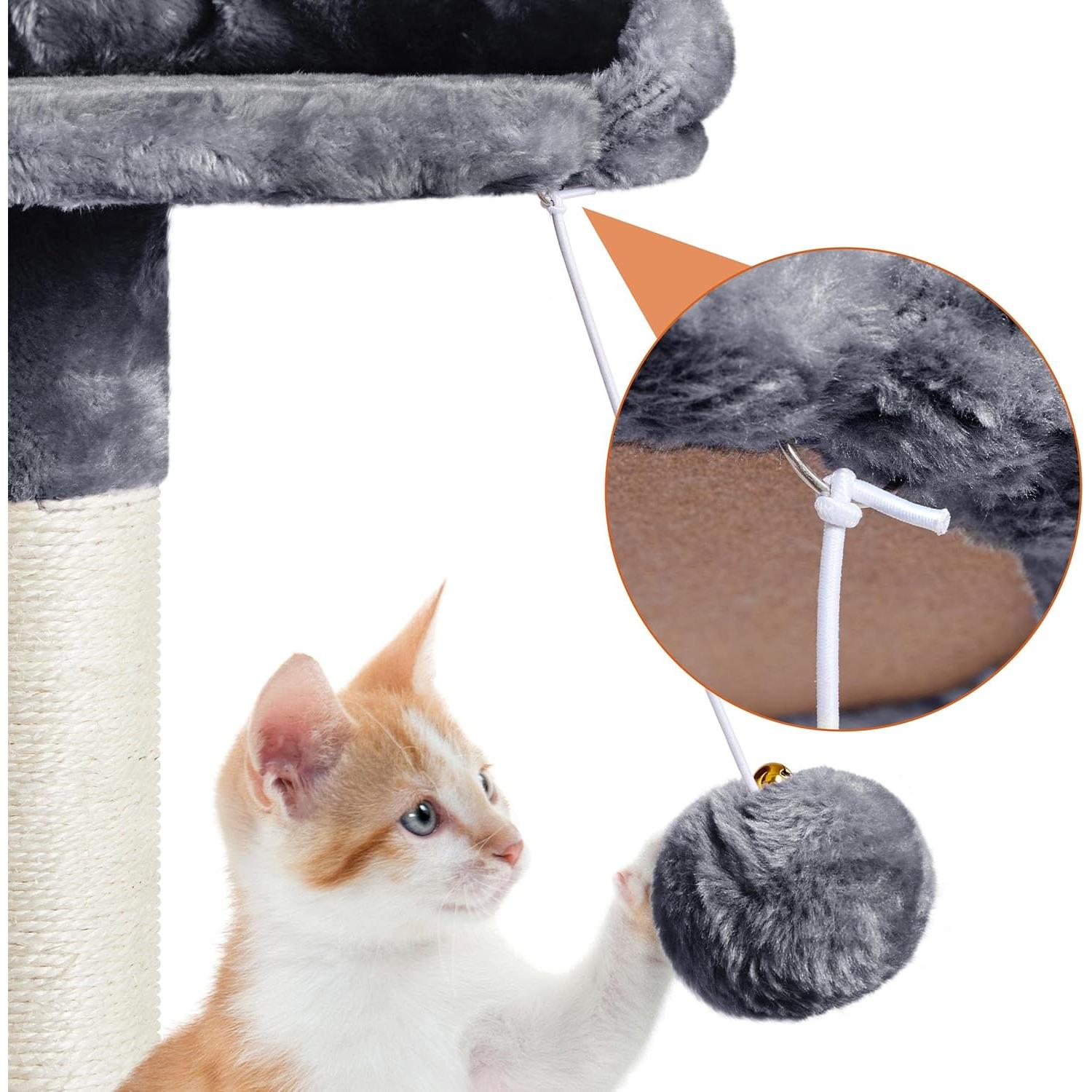 Torre de Árbol para Gatos Yaheetech 177.8 cm Gris Oscuro