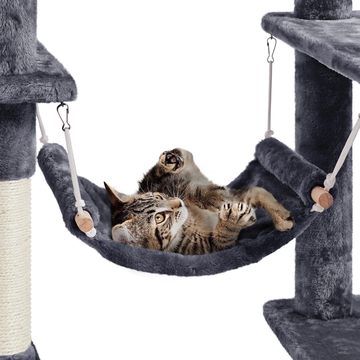 Torre de Árbol para Gatos Yaheetech 177.8 cm Gris Oscuro