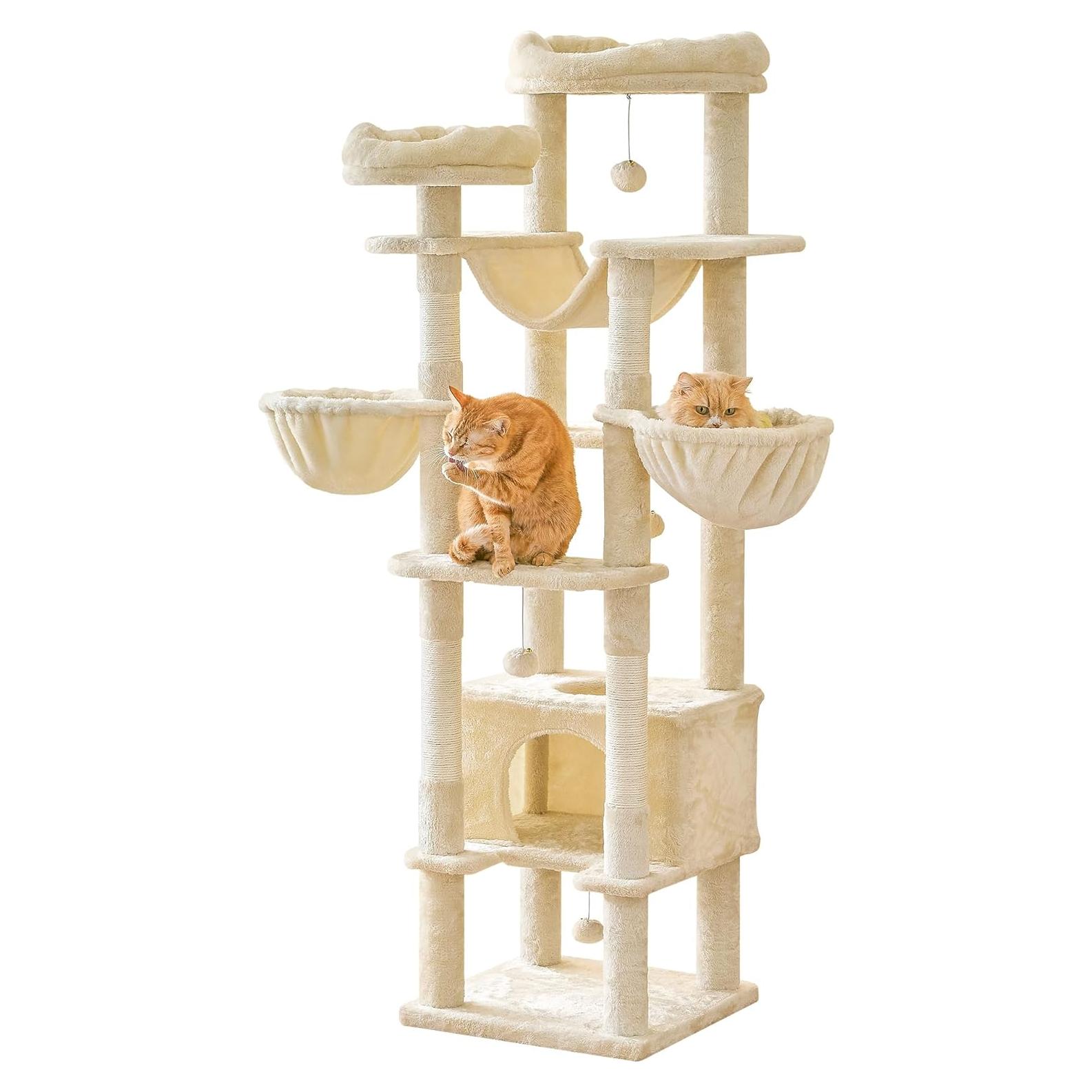 Árbol para Gatos Furcato XL 167.64 cm Beige con Hamacas