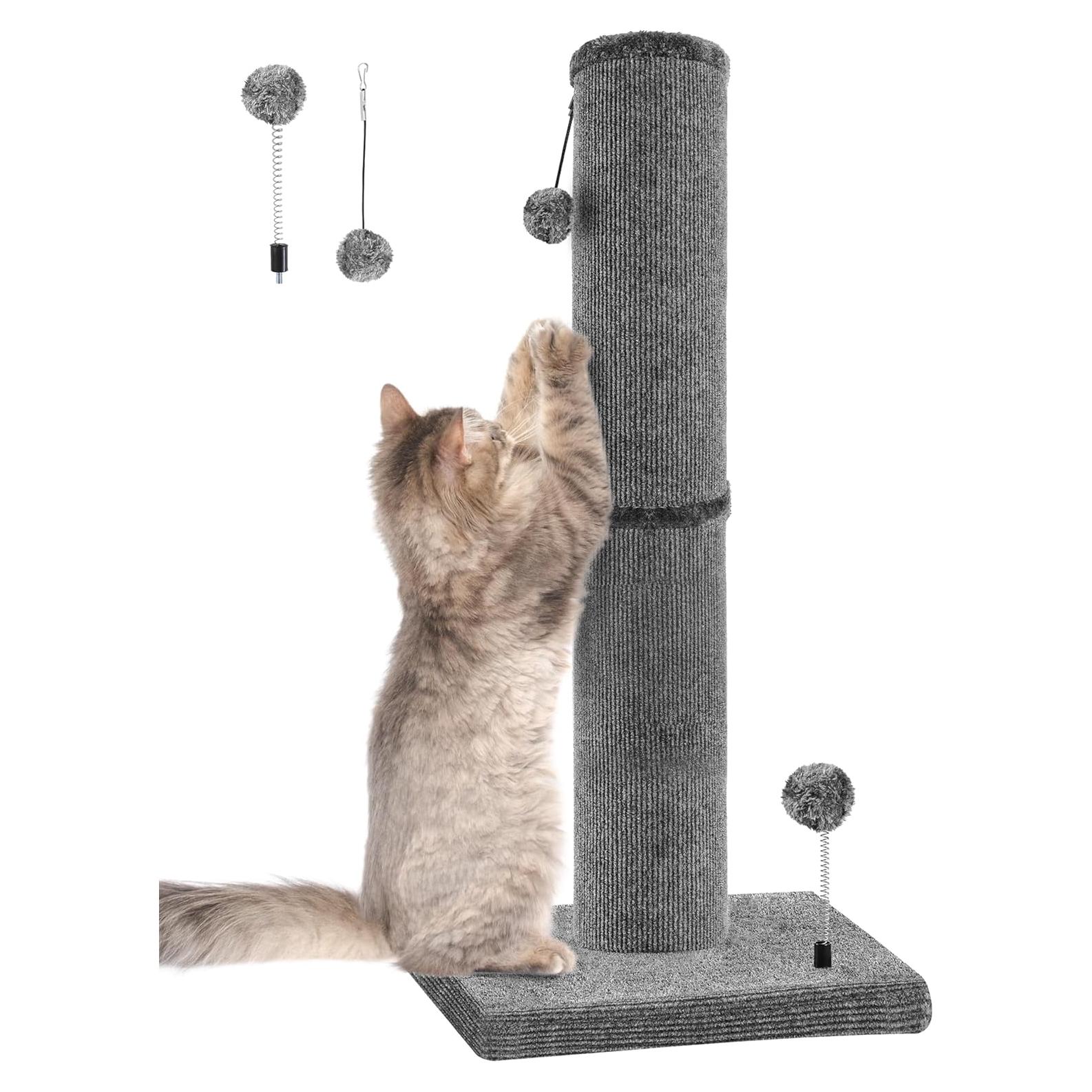 Poste Rascador de Alfombra PuzzlePaw 85 cm Gris para Gatos
