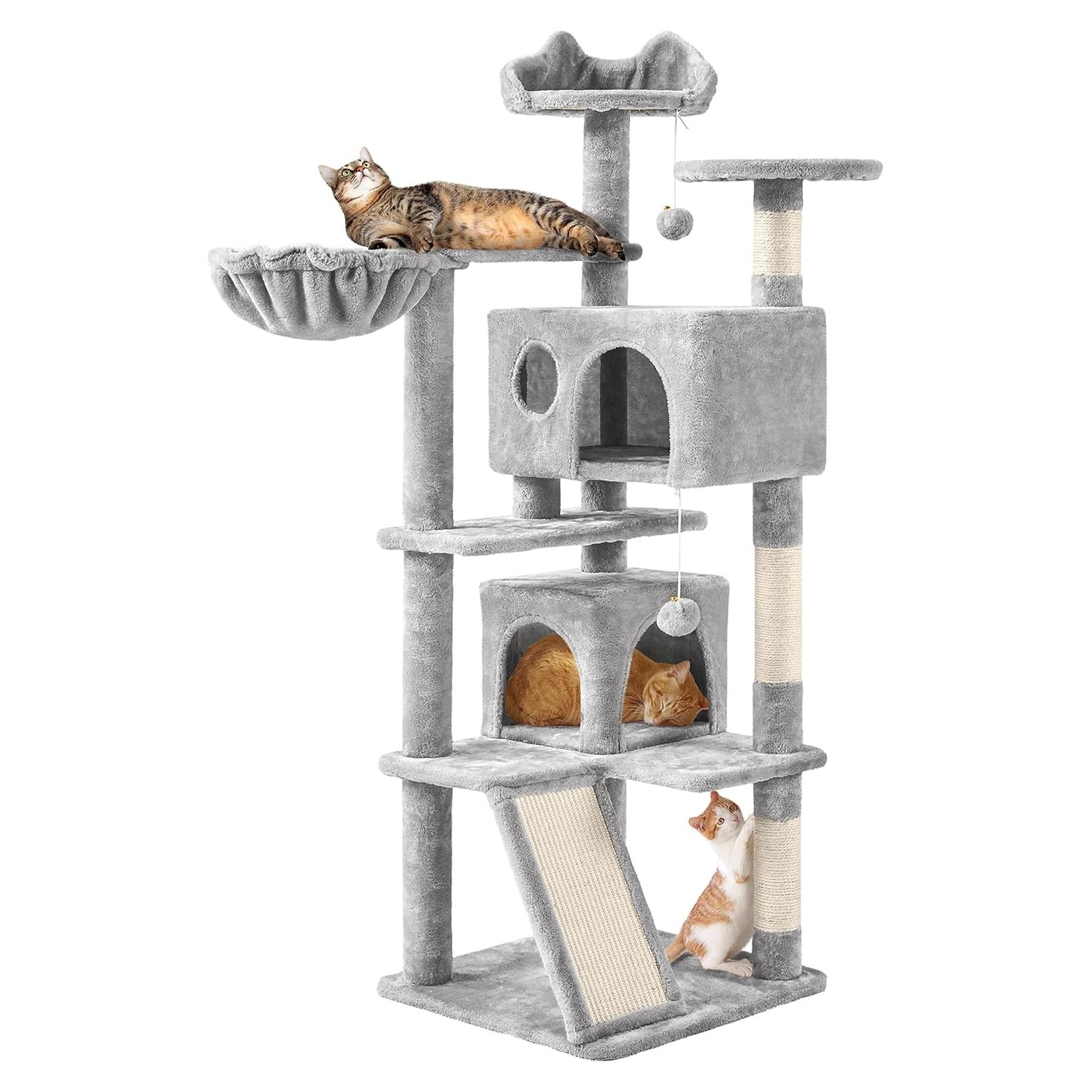 Torre para Gatos Topeakmart 145 cm con Postes para Rascar