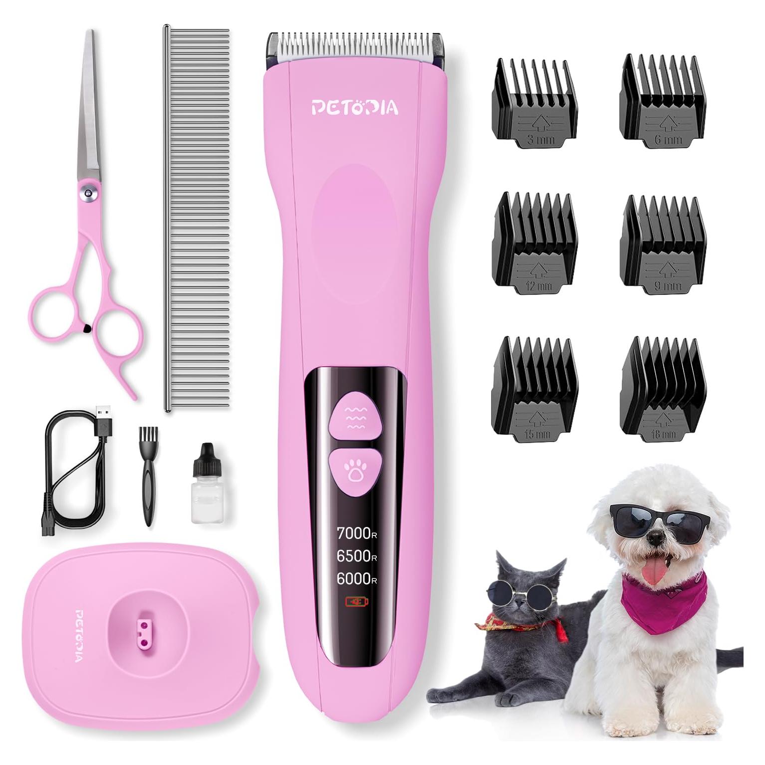 Cortadora de Pelo de Perro Petopia PC225 Inalámbrica Rosa