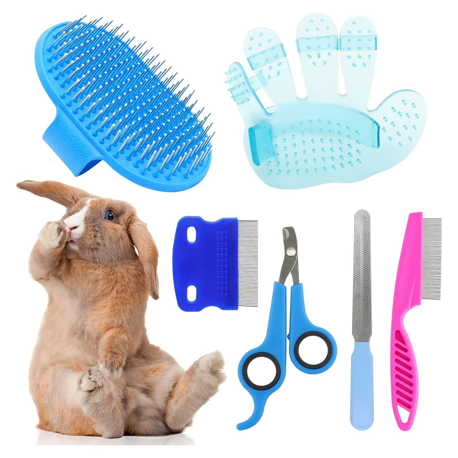 Kit de Aseo para Conejos KALAMANDA 6 en 1 con Cortauñas