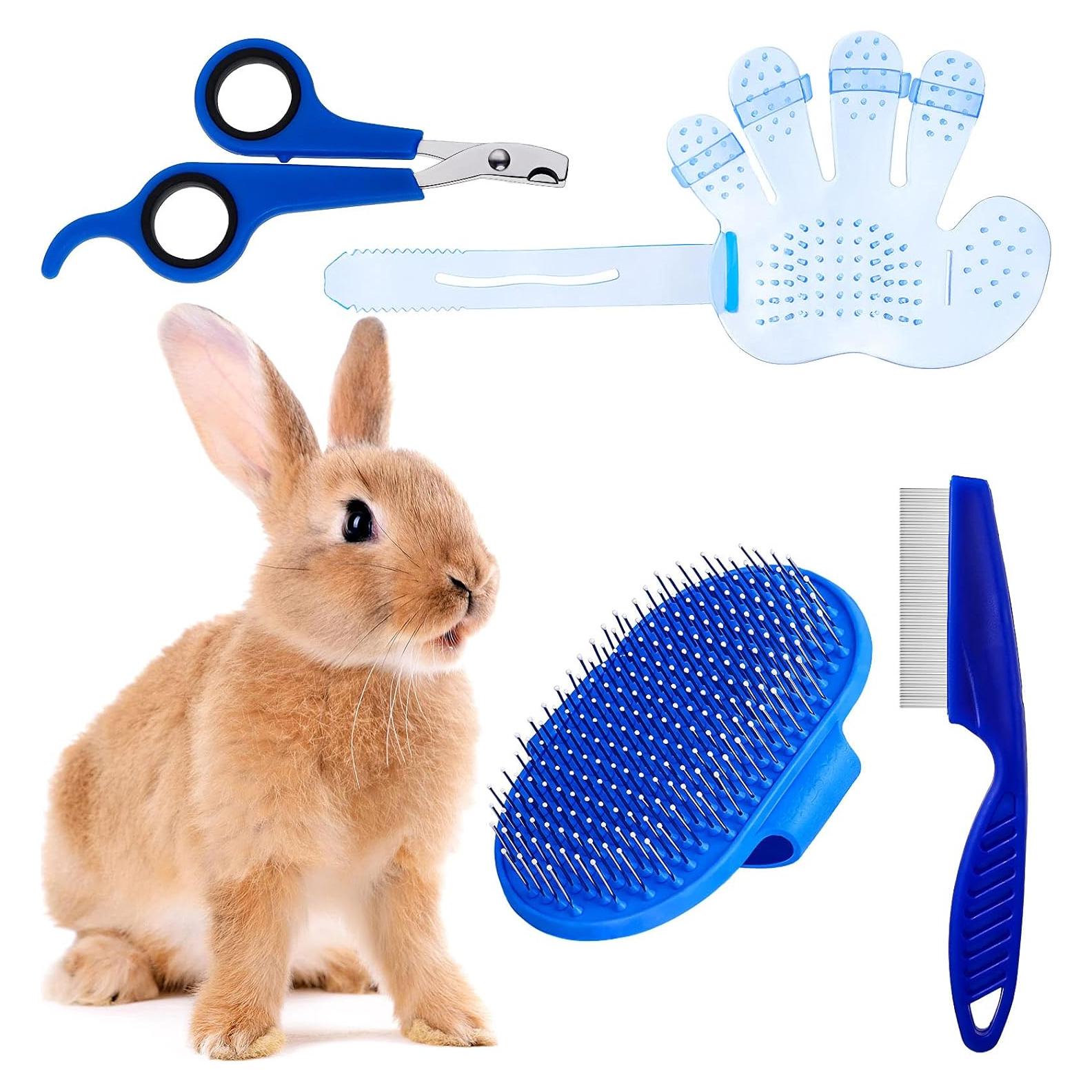 Kit de Aseo para Conejos Patelai - 4 Piezas Azul