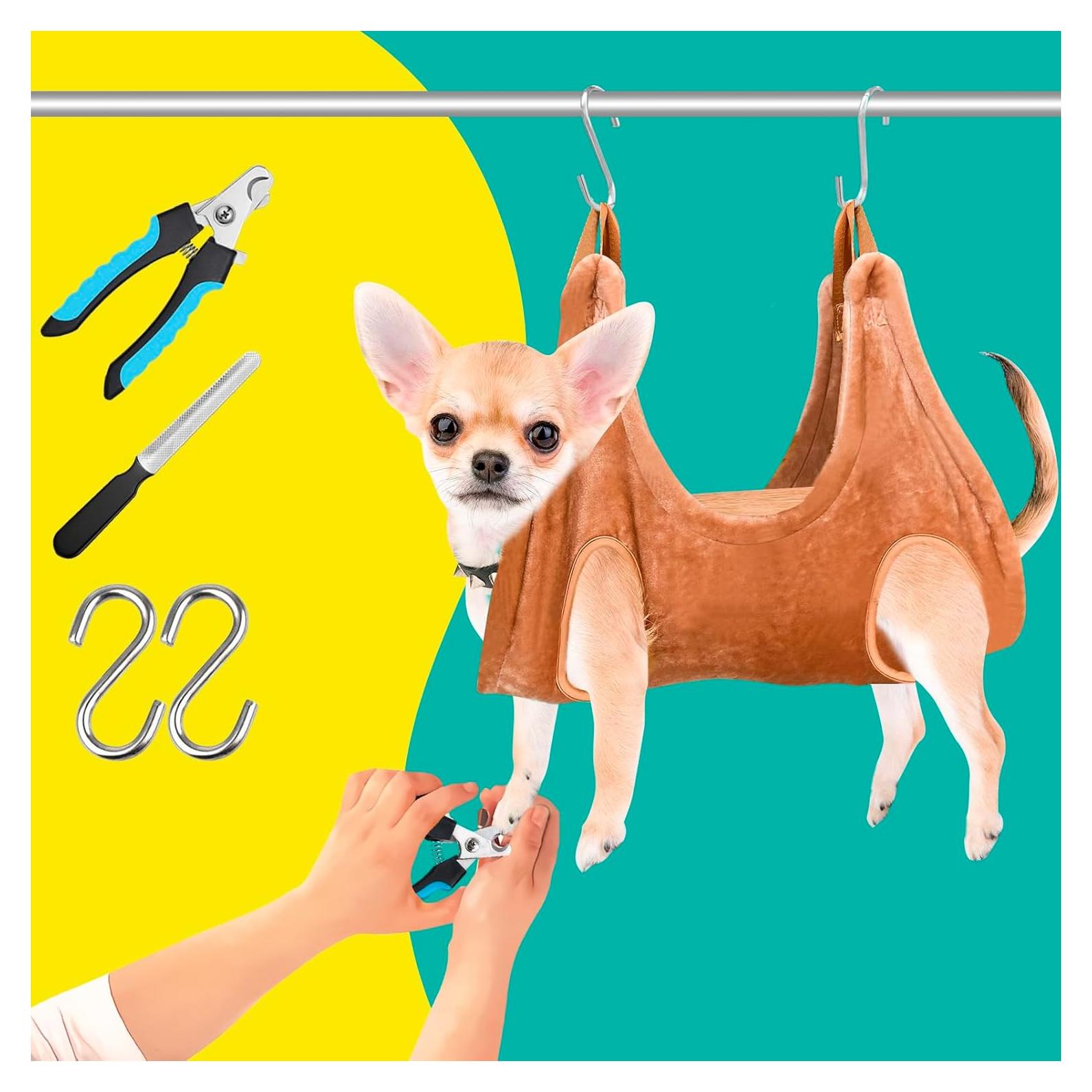 Kit de Aseo para Perros WSCXSC Hamaca Cortauñas XS Café