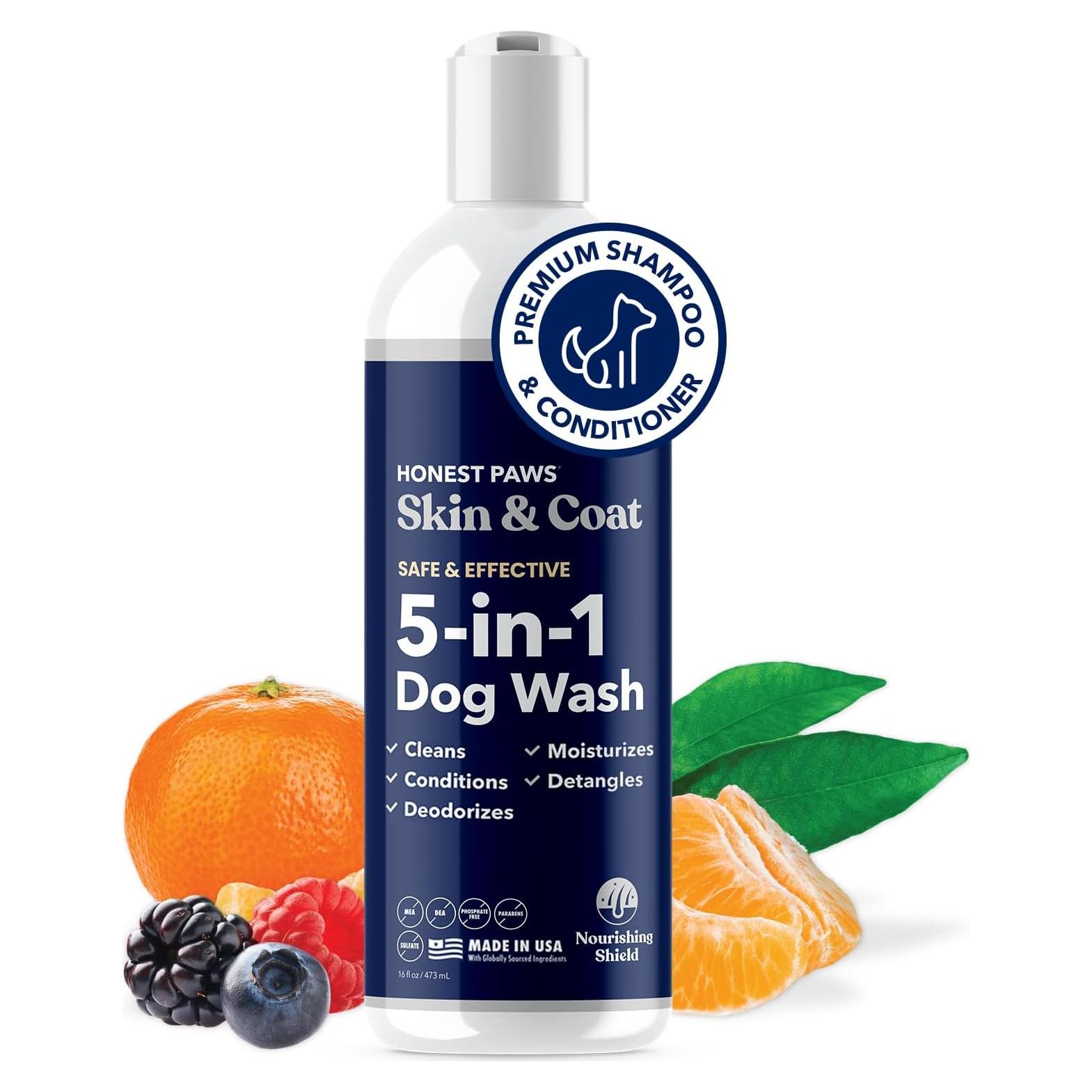 Champú y Acondicionador para Perros Honest Paws 5 en 1 - 473 ml