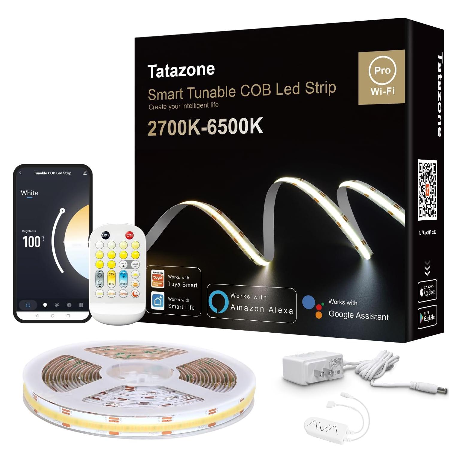 Cinta LED COB Ajustable Tatazone 1.5m 2700K-6500K Control Voz