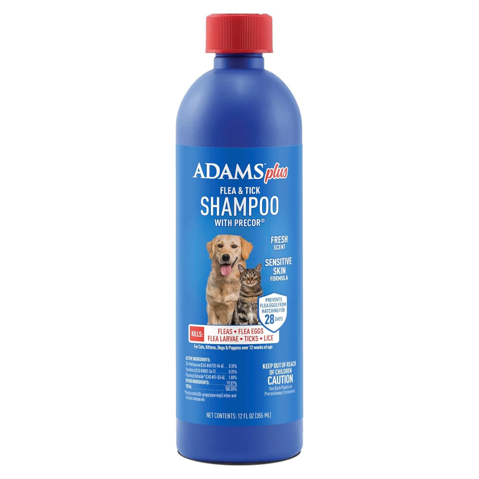 Champú Adams Plus para Pulgas y Garrapatas 340g - Piel Sensible
