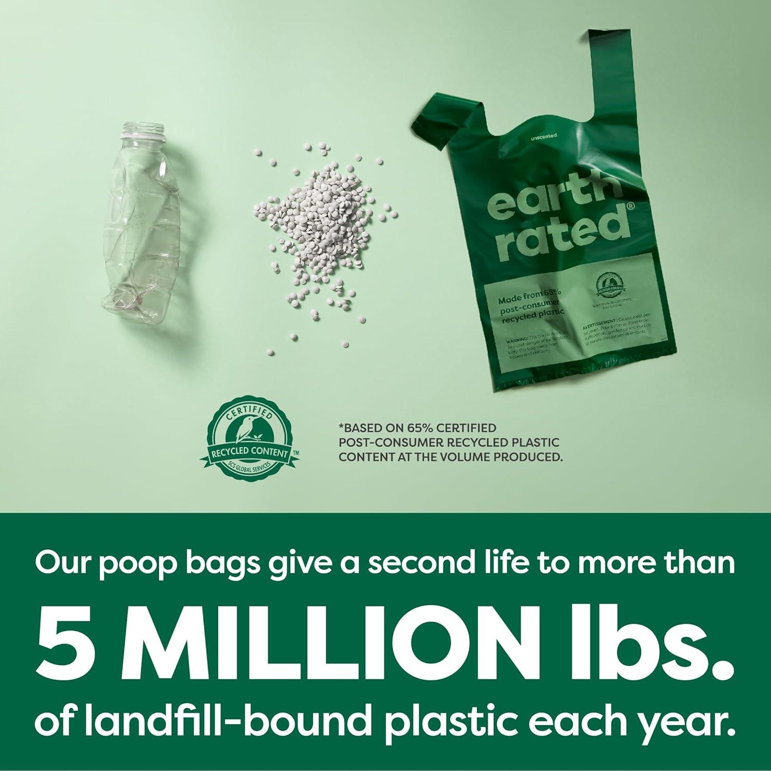 Bolsas de Poop para Perros Earth Rated 120 Unidades Aroma Lavanda