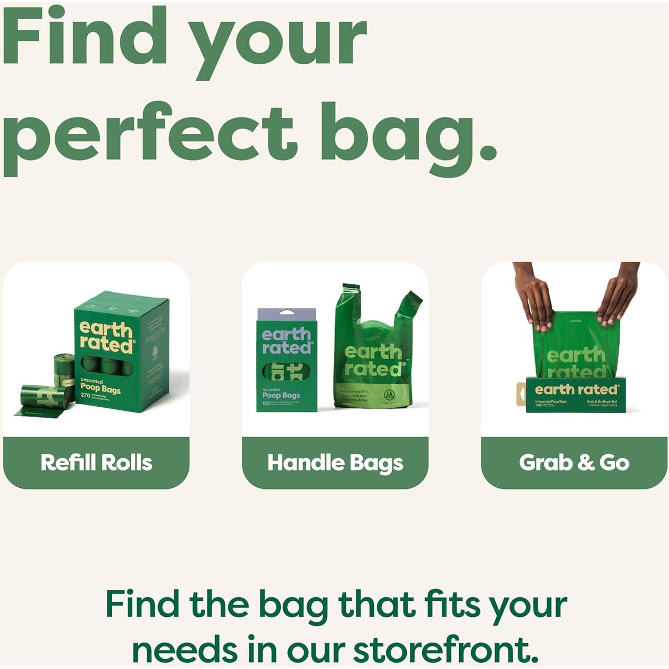 Bolsas de Poop para Perros Earth Rated 120 Unidades Aroma Lavanda