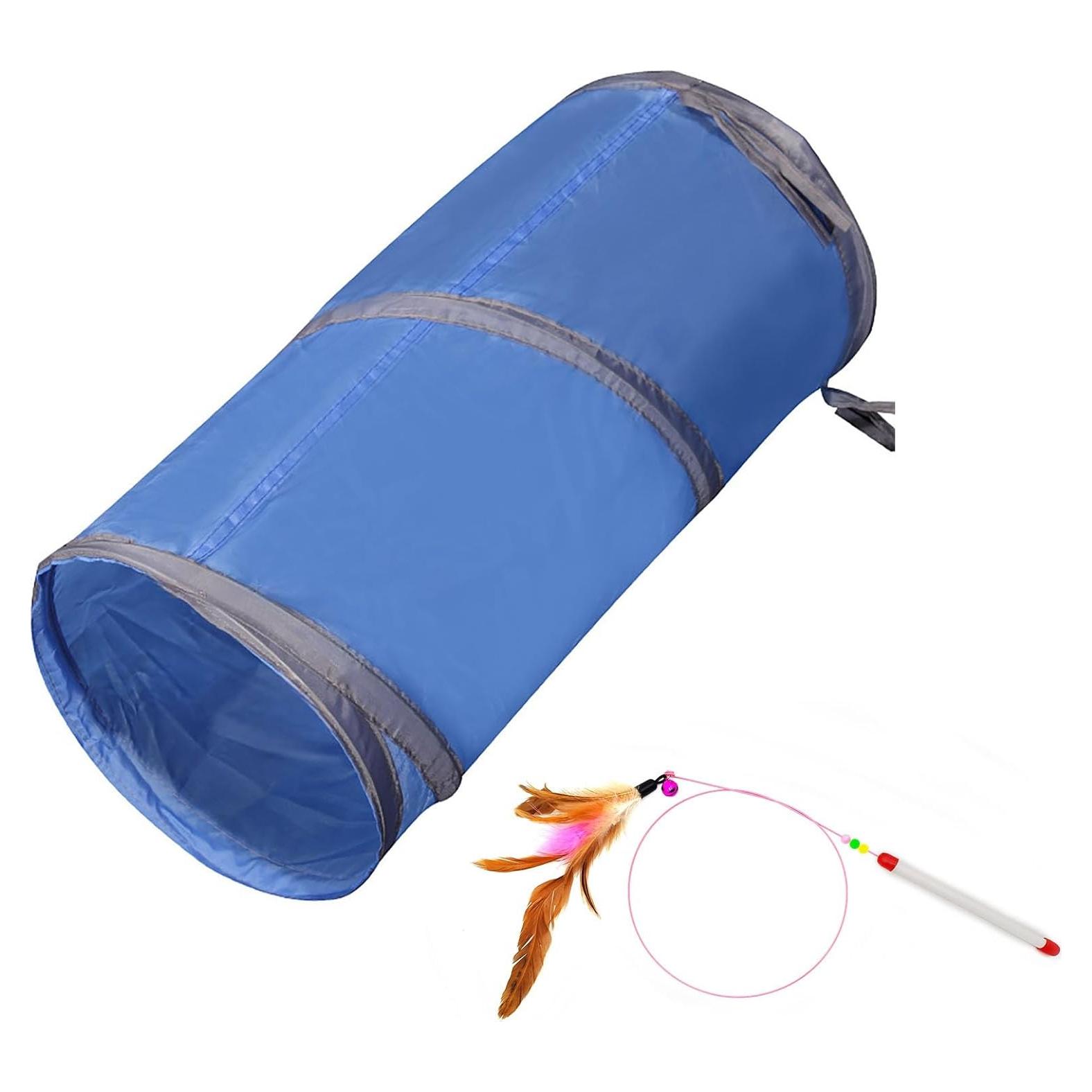 Túnel Interactivo para Gatos iCAGY Azul 50.8 cm Plegable