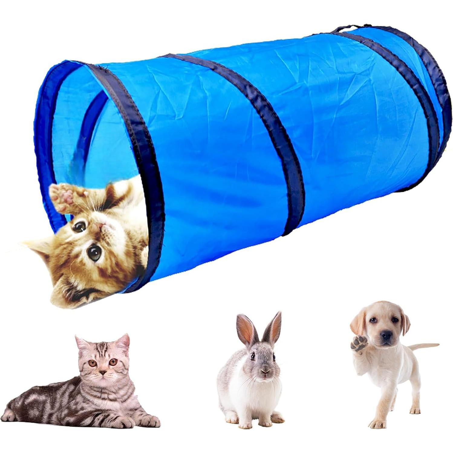 Túnel Interactivo para Gatos iCAGY Azul 50.8 cm Plegable