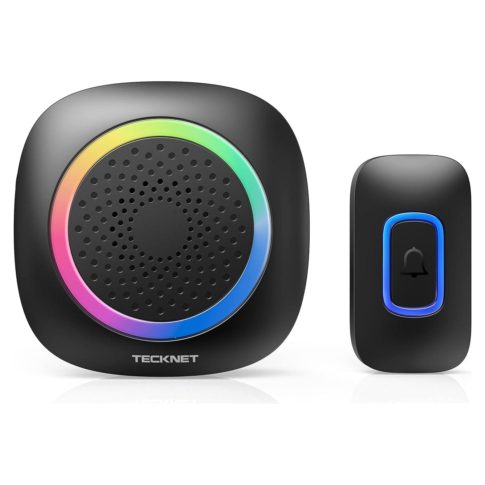 Timbre Inalámbrico TECKNET WD995 con Luz RGB y 60 Melodías