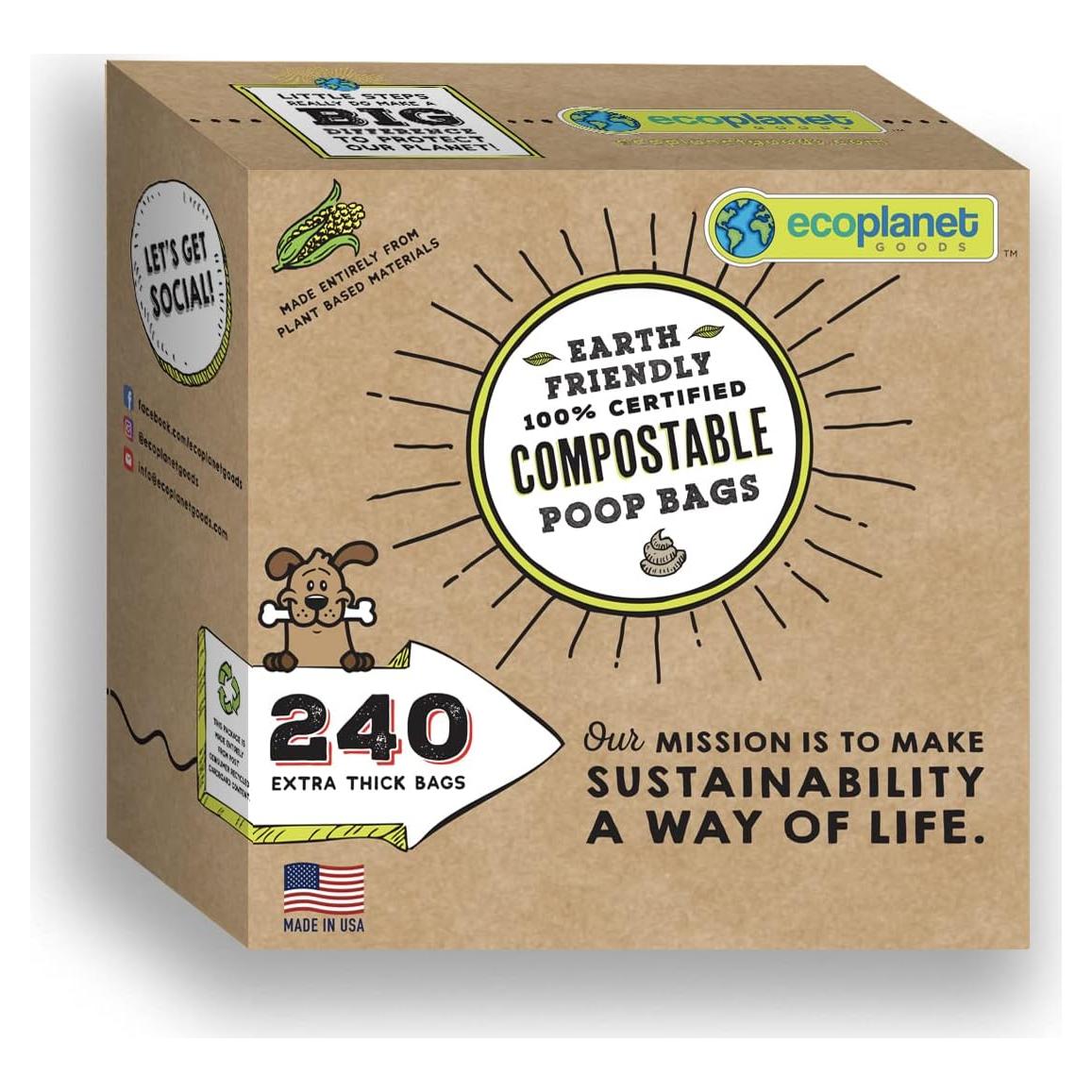 Bolsas Compostables para Perros Ecoplanet Goods 240 Unidades