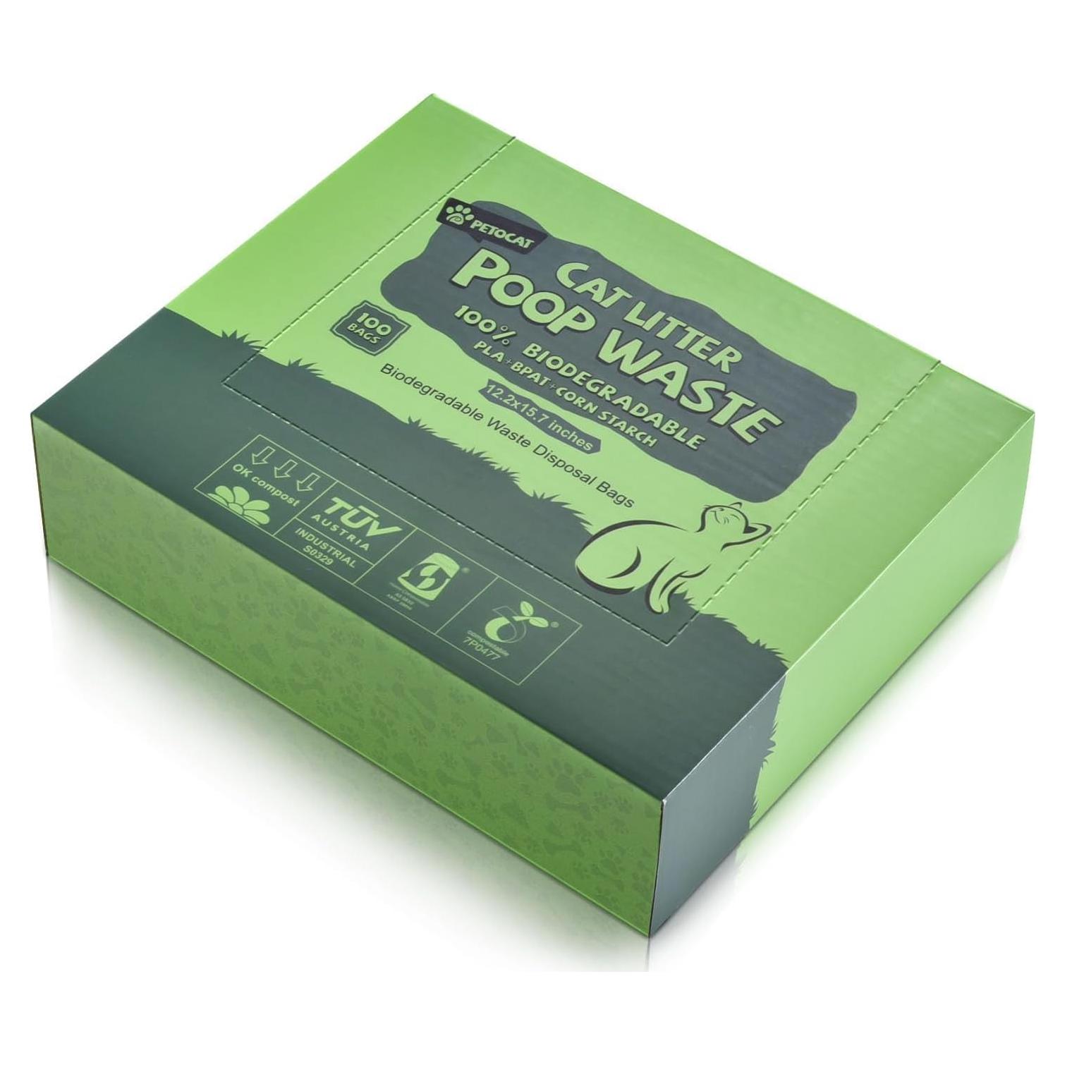 Bolsas de Arena para Gatos PETOCAT 100% Biodegradables 100 Unidades