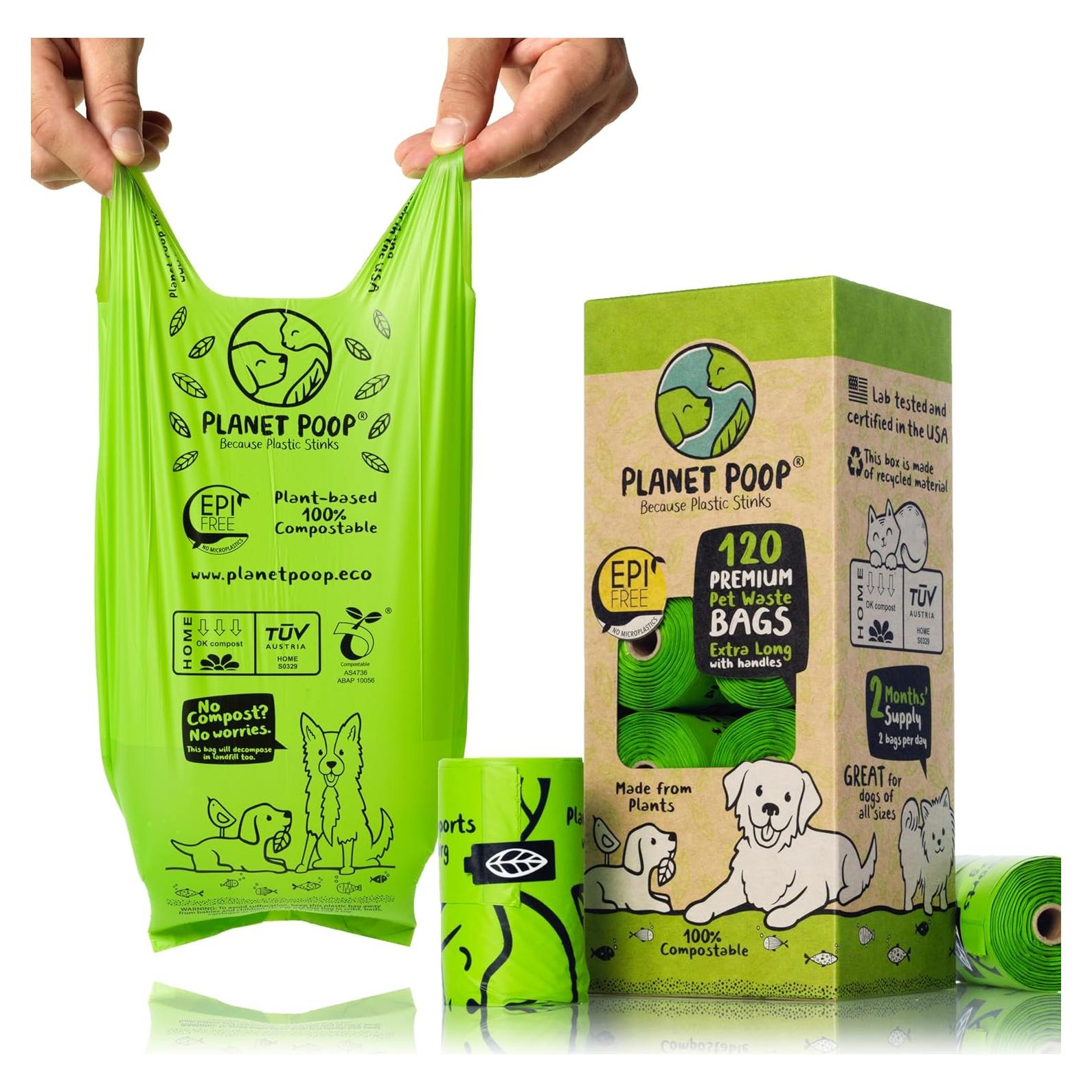 Bolsas de Basura Compostables para Perros Planet Poop 120 Unidades