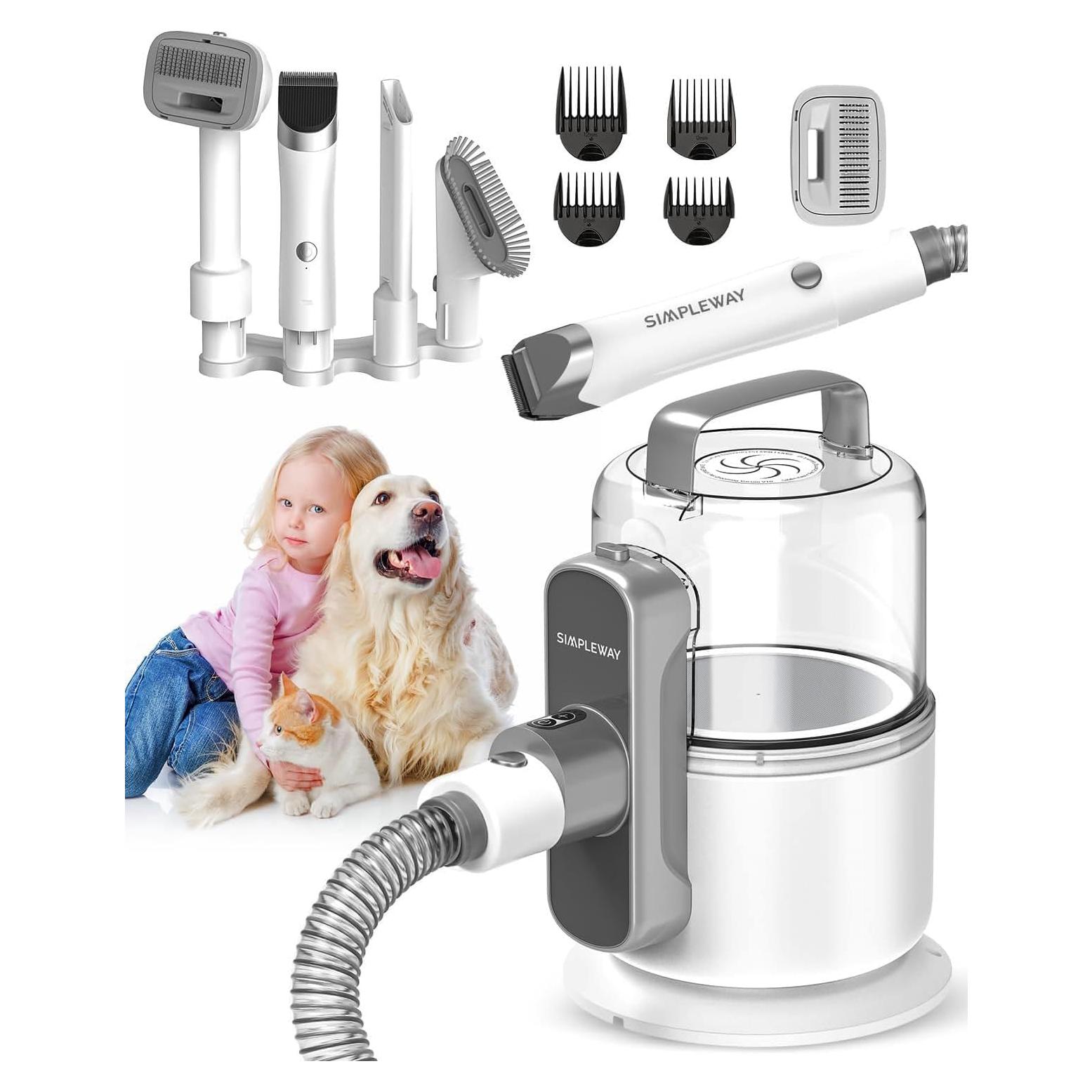 Kit de Aseo para Perros Simple Way con Aspiradora y Cortadoras
