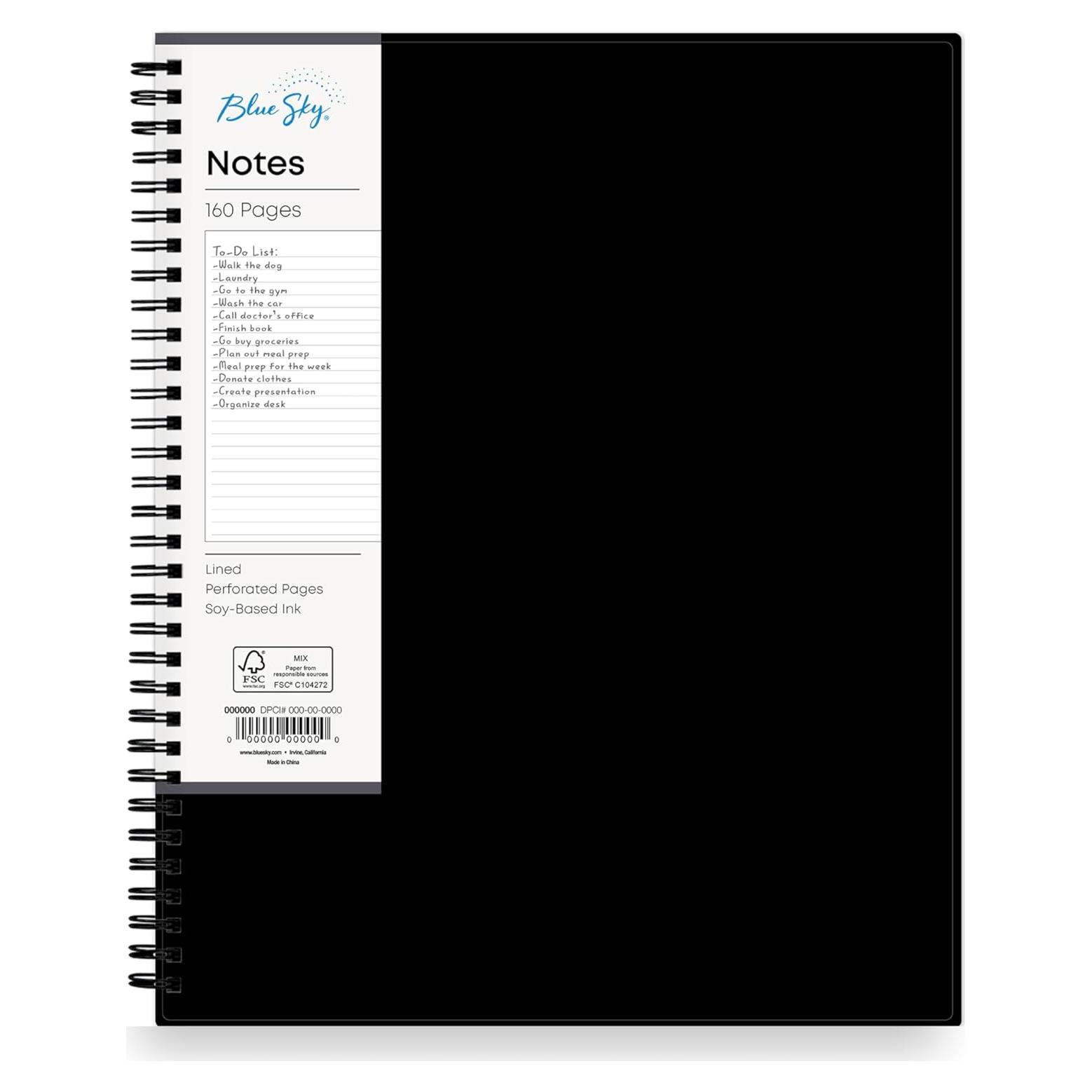 Cuaderno de Notas Inteligentes Blue Sky 21.6x27.9cm Negro