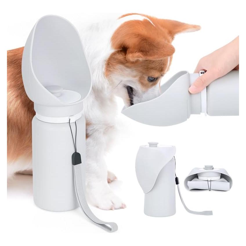 Botella de Agua Plegable para Perros 550ml Silicona Portátil